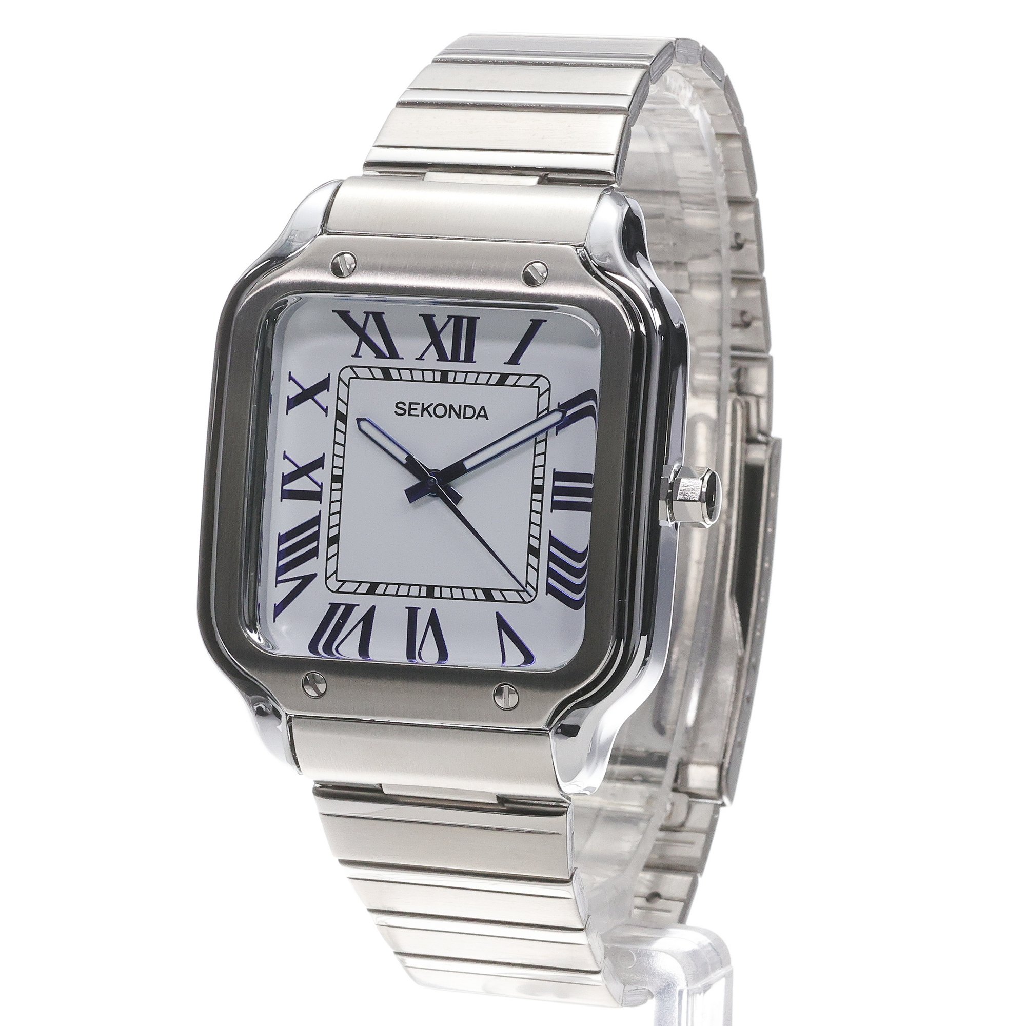 Sekonda 30285 Classic Rene Classic klasyczny zegarek srebrny