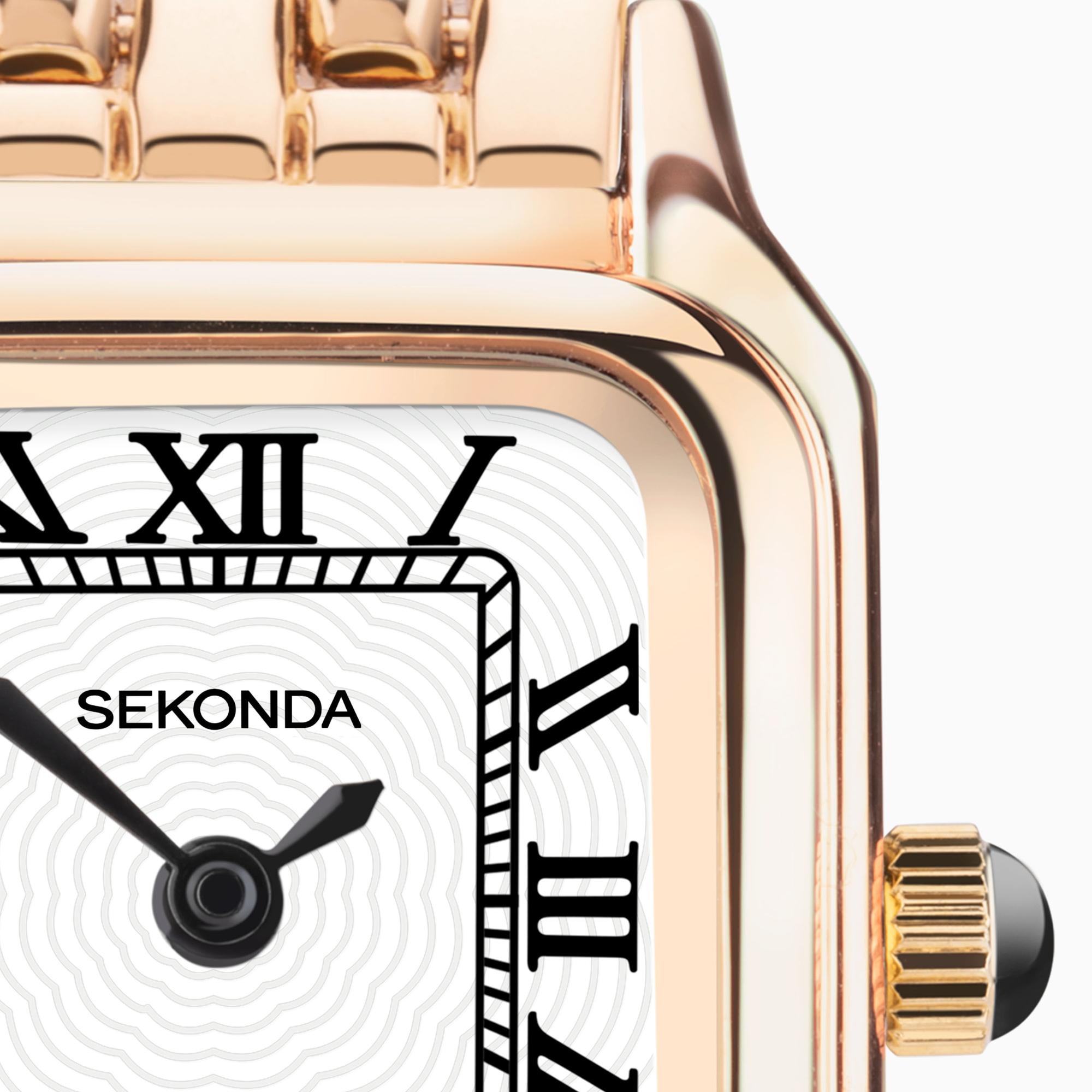 Sekonda 40556 zegarek różowe złoto klasyczny Dress bransoleta - miniatura 8