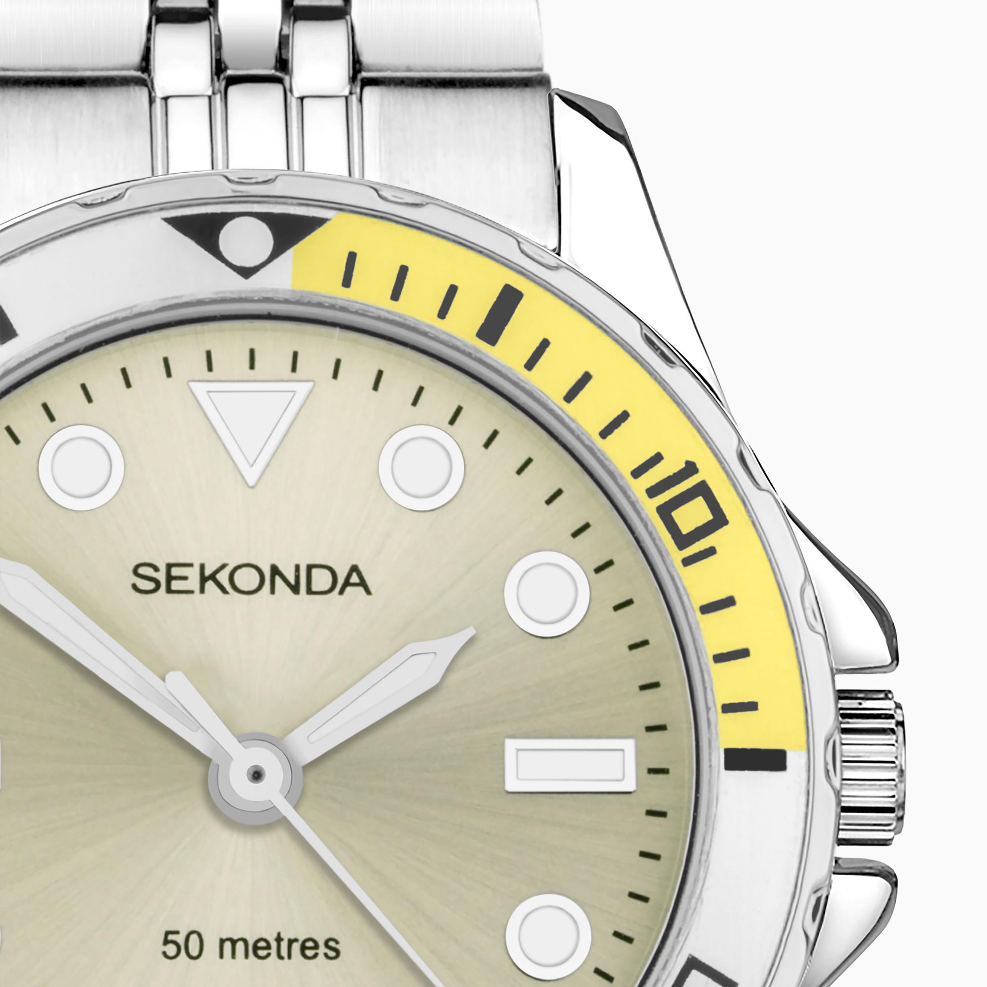 Sekonda 40566 zegarek srebrny klasyczny Sports bransoleta