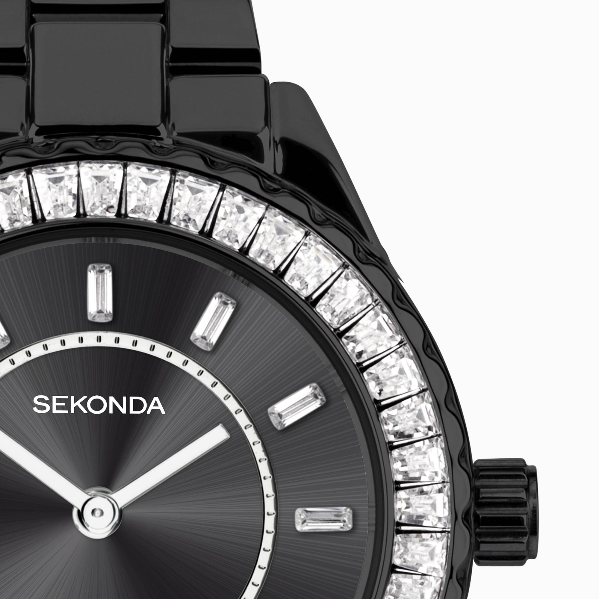 Sekonda 40659 zegarek czarny klasyczny Classic bransoleta