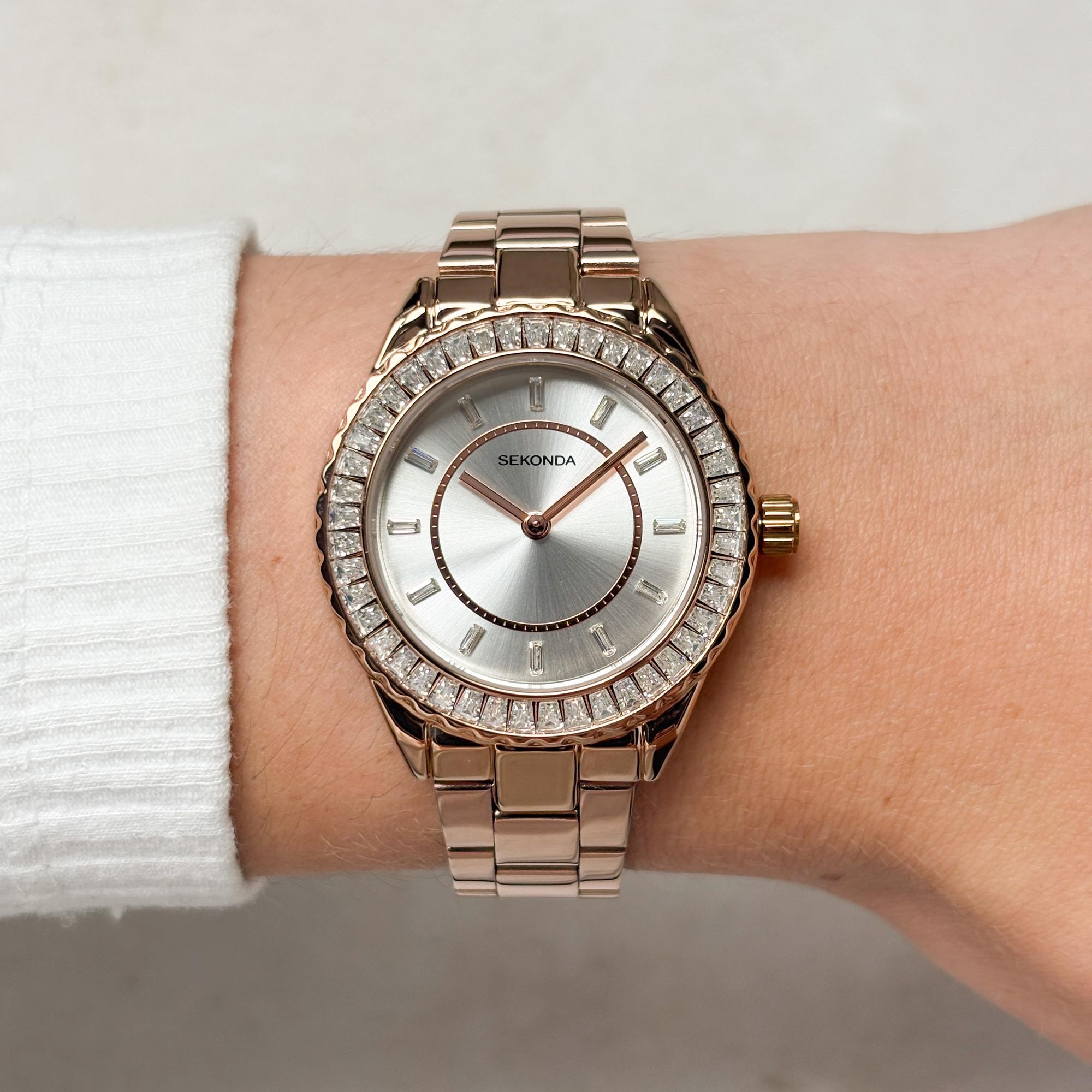 Sekonda 40671 Classic klasyczny zegarek różowe złoto