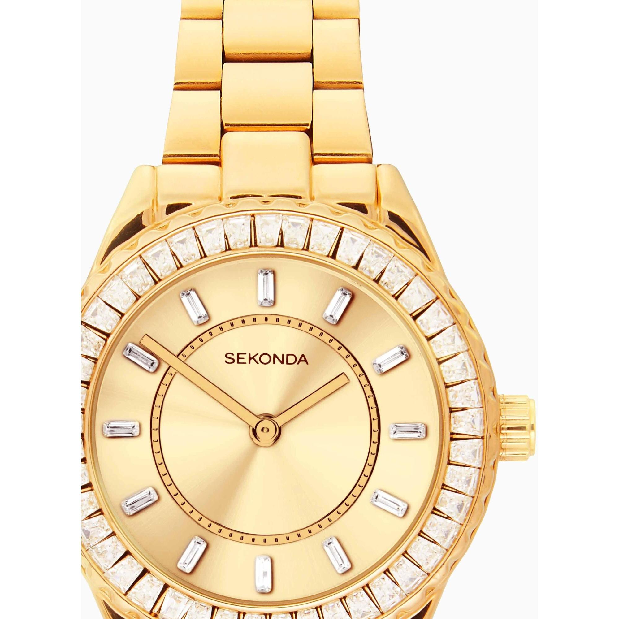 Sekonda 40732 zegarek złoty fashion-modowy Dress bransoleta