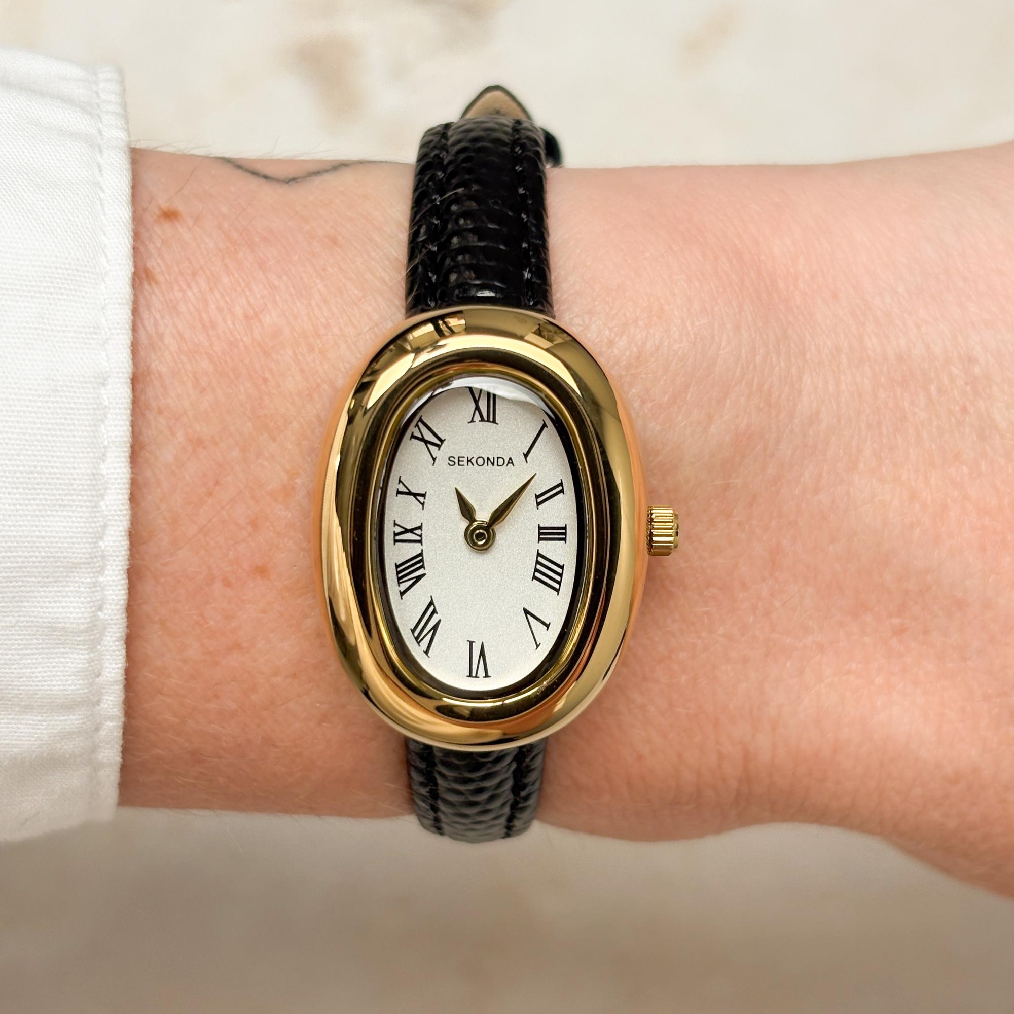 Sekonda 40743 zegarek złoty elegancki Classic pasek