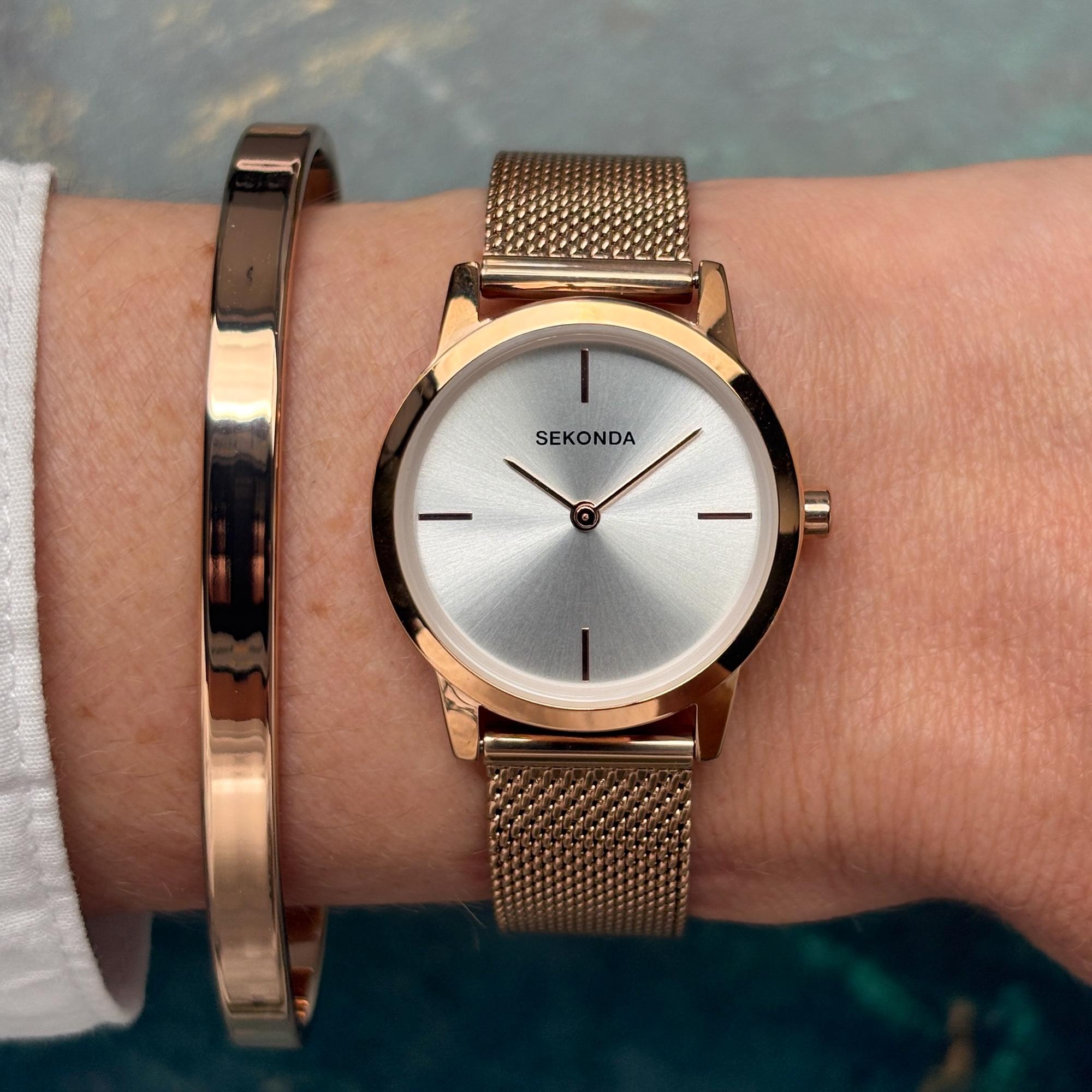 Sekonda 49007 zegarek damski klasyczny Dress bransoleta