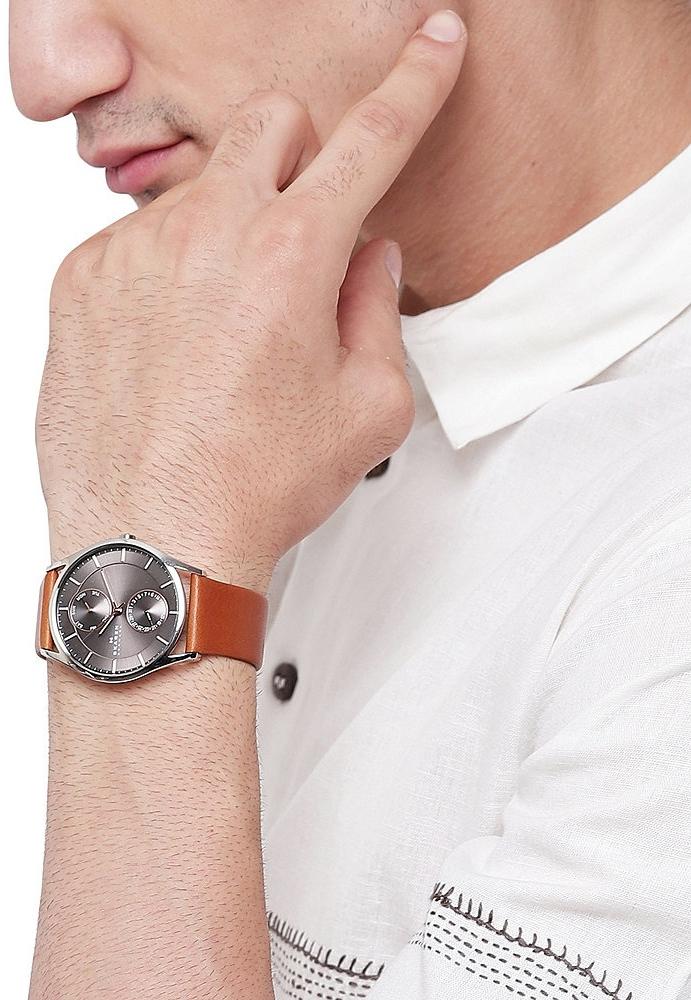Skagen SKW6086 zegarek srebrny klasyczny Holst pasek