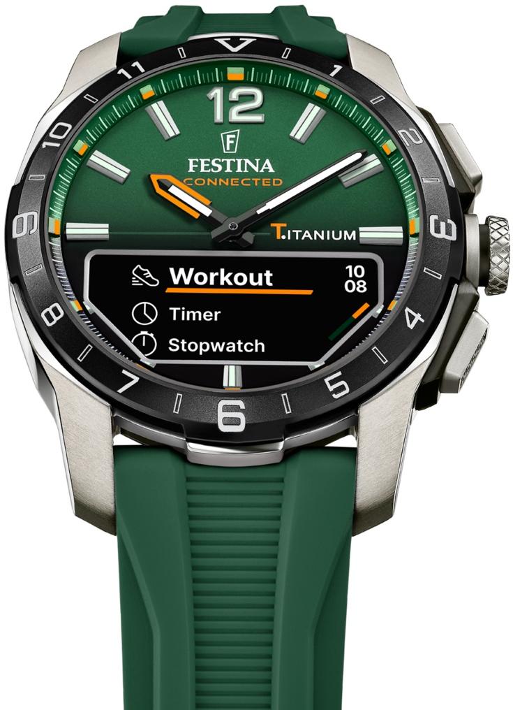 smartwatch Festina F23000-2 kwarcowy męski Connected Connected Titanium
