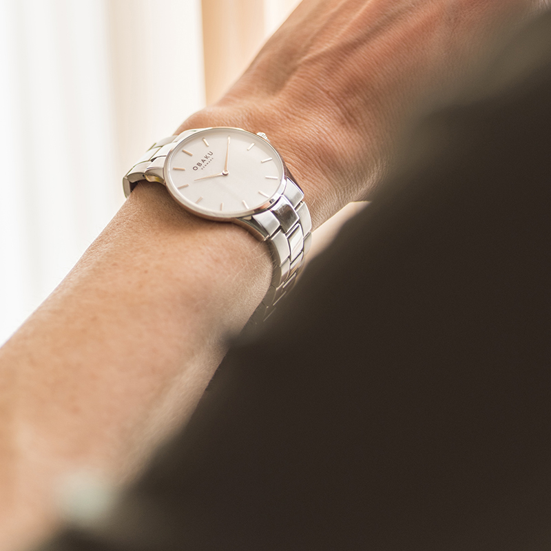 Obaku Denmark V247LXCWSC Slim LYNG - LILLE STEEL zegarek damski klasyczny mineralne utwardzane - miniatura 8