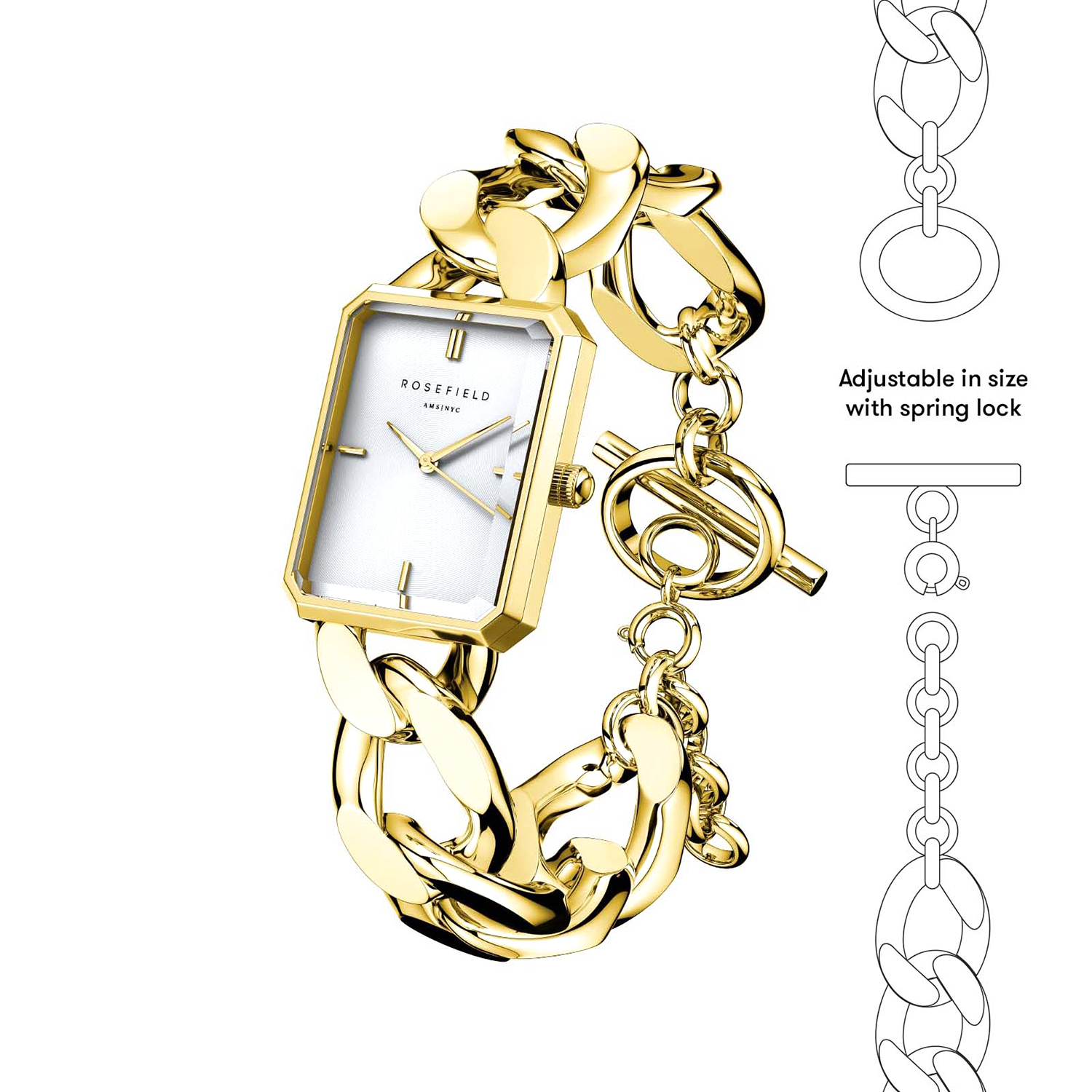 SWGSG-O55 zegarek srebrny fashion-modowy The Octagon bransoleta - miniatura 4