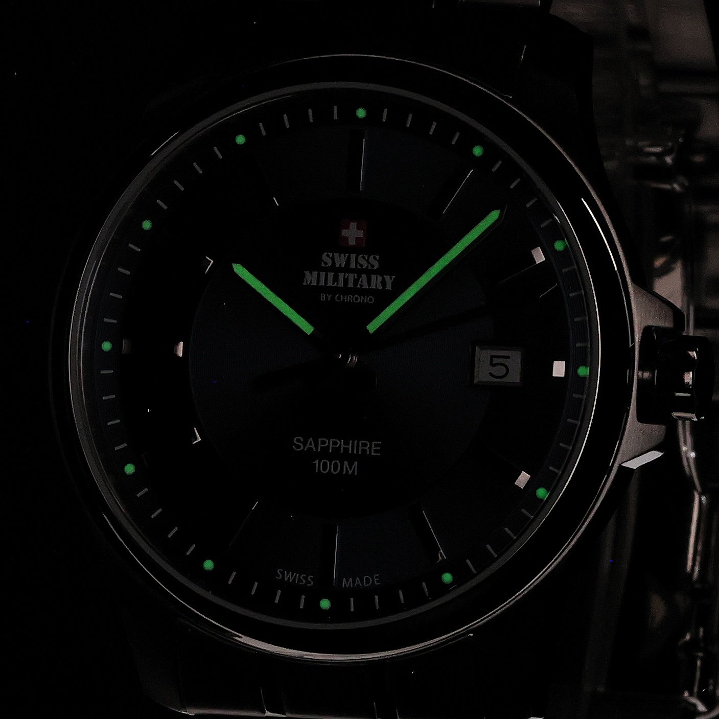 Swiss Military by Chrono SM3020003 zegarek srebrny klasyczny Męskie bransoleta