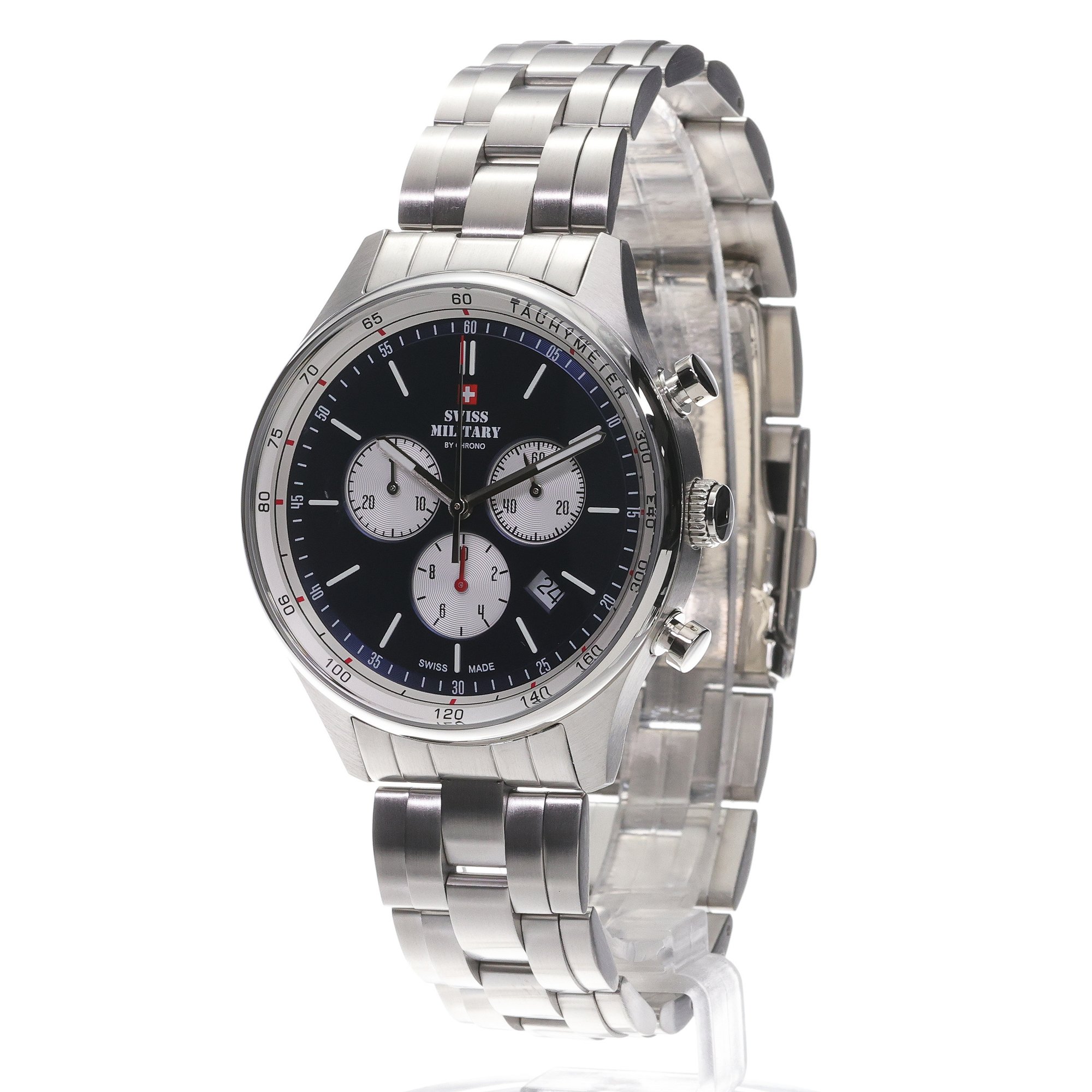 Swiss Military by Chrono SM3408103 zegarek srebrny sportowy Męskie bransoleta - miniatura 2