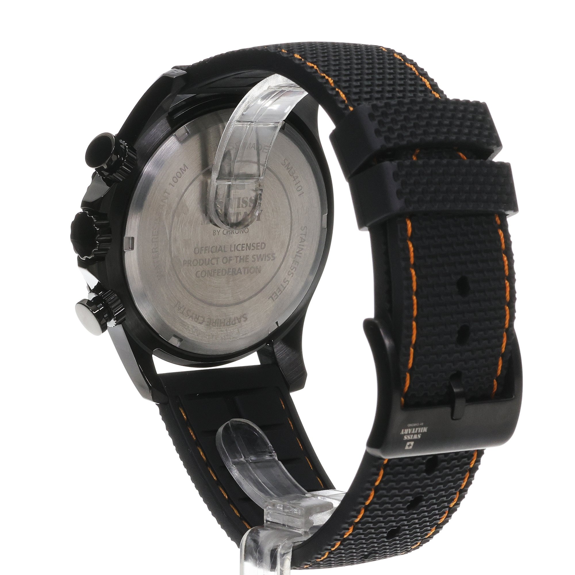 Swiss Military by Chrono SM3410108 zegarek czarny sportowy Męskie pasek