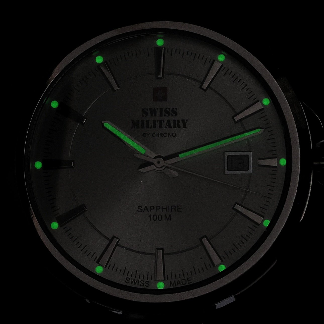 Swiss Military by Chrono SM3410409 zegarek srebrny klasyczny Męskie pasek