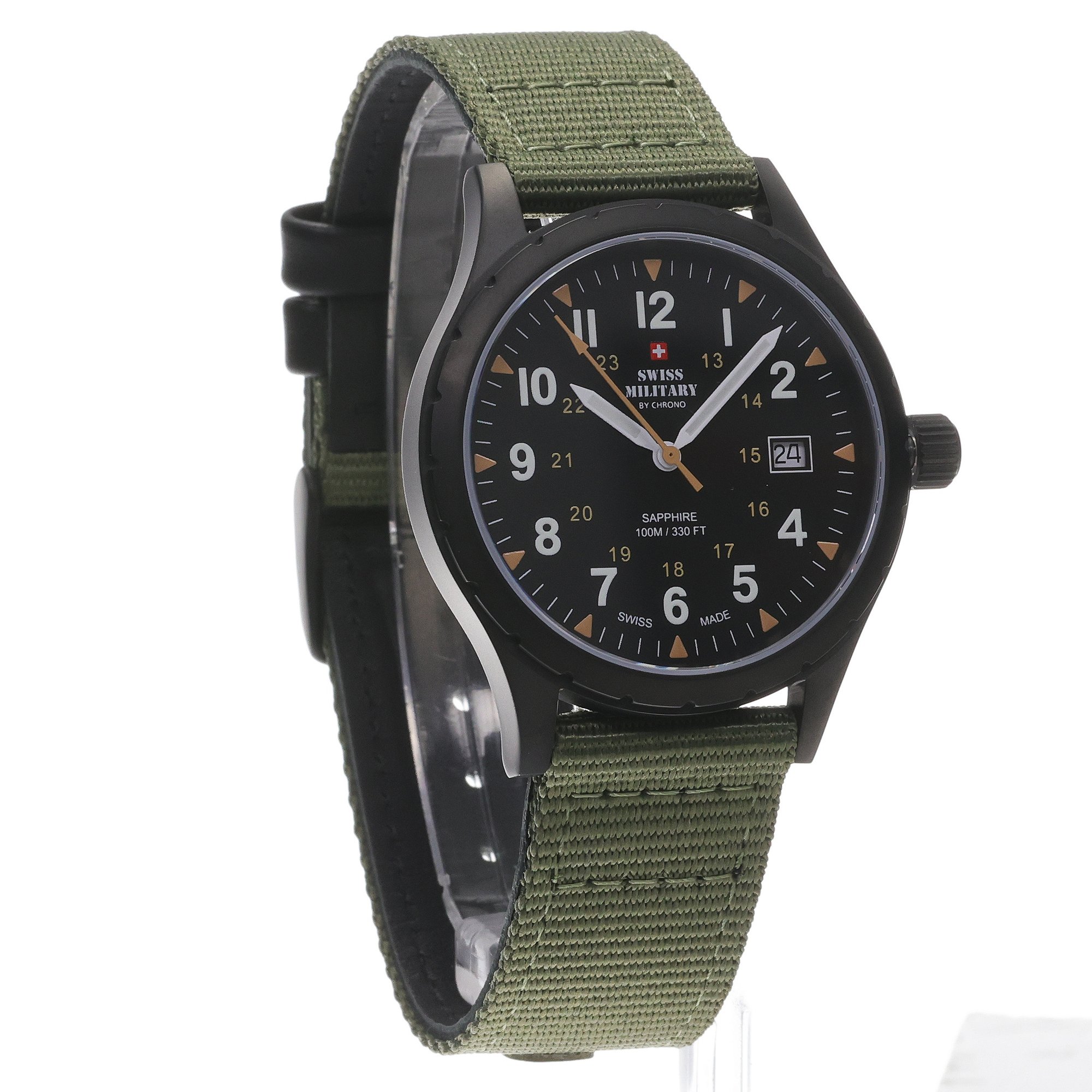 Swiss Military by Chrono SM3410807 zegarek czarny klasyczny Męskie pasek