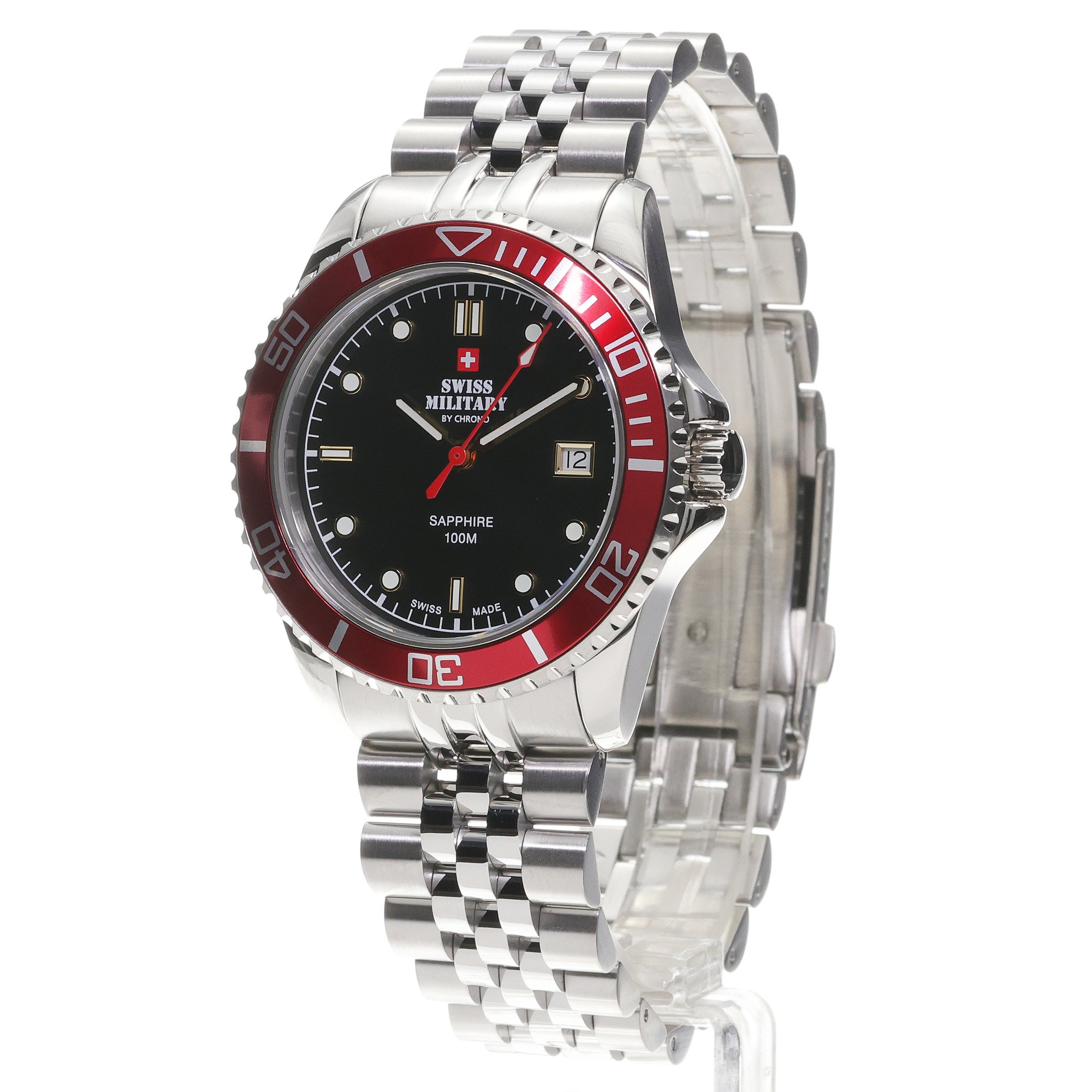 Swiss Military by Chrono SM3410904 zegarek srebrny klasyczny Męskie bransoleta