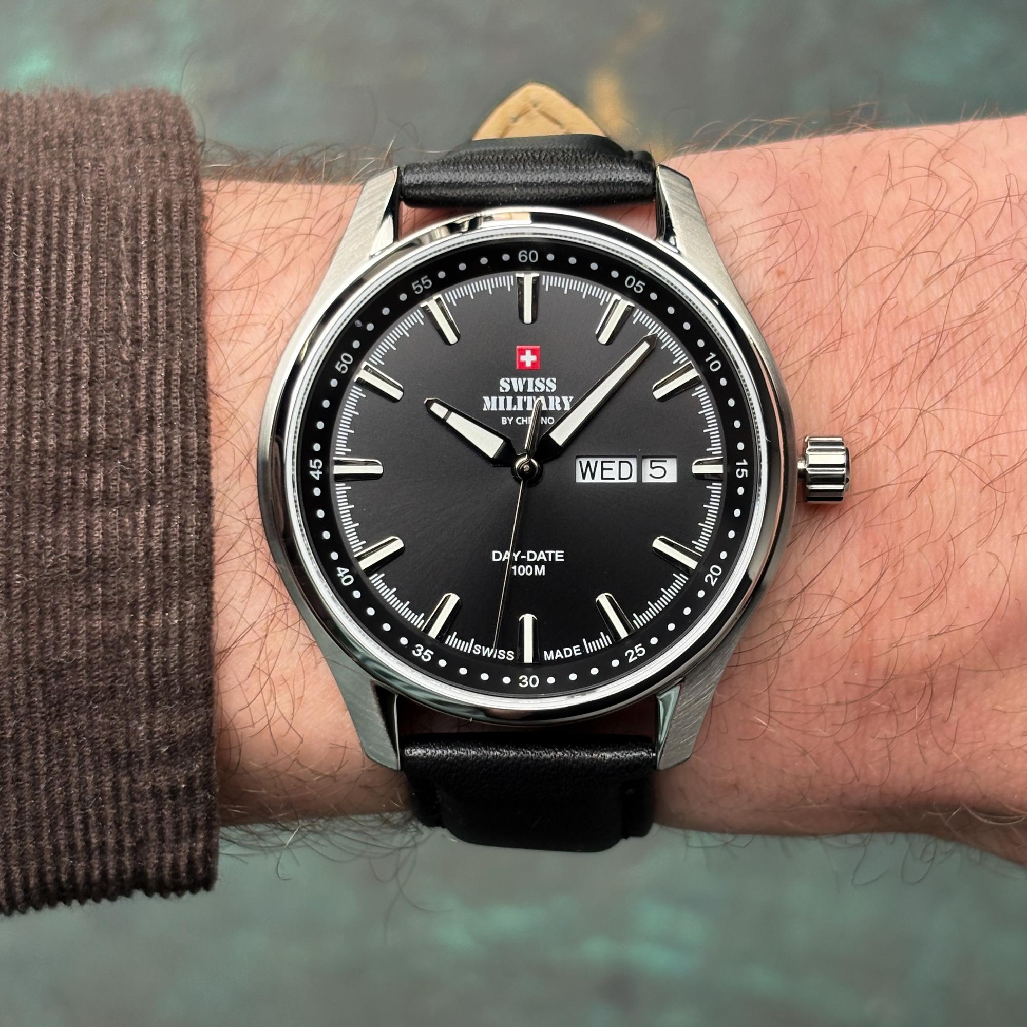 Swiss Military by Chrono SM3411604 Męskie Swiss Military Classic Day-Date zegarek męski klasyczny szafirowe