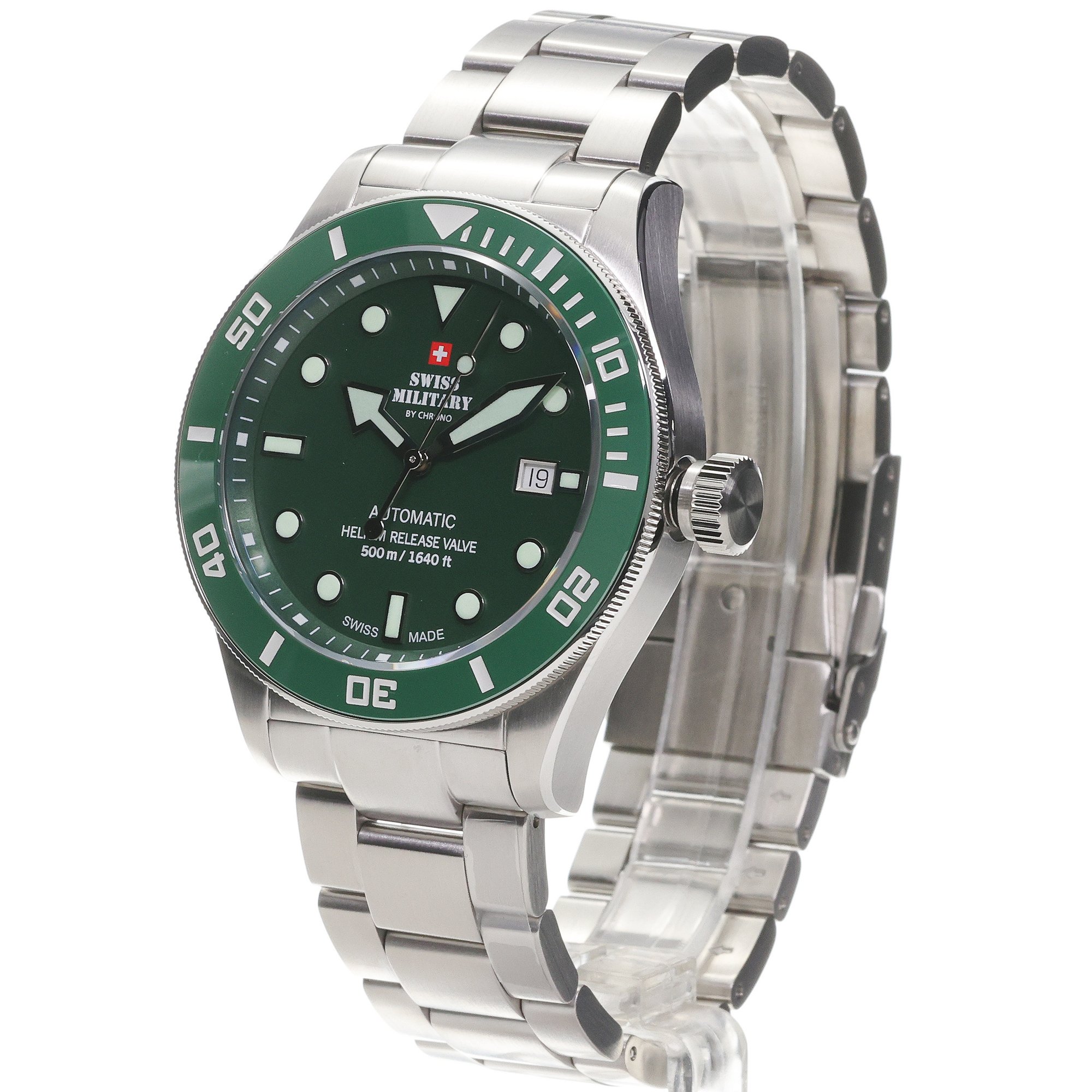 Swiss Military by Chrono SMA3407503 zegarek srebrny elegancki Męskie bransoleta