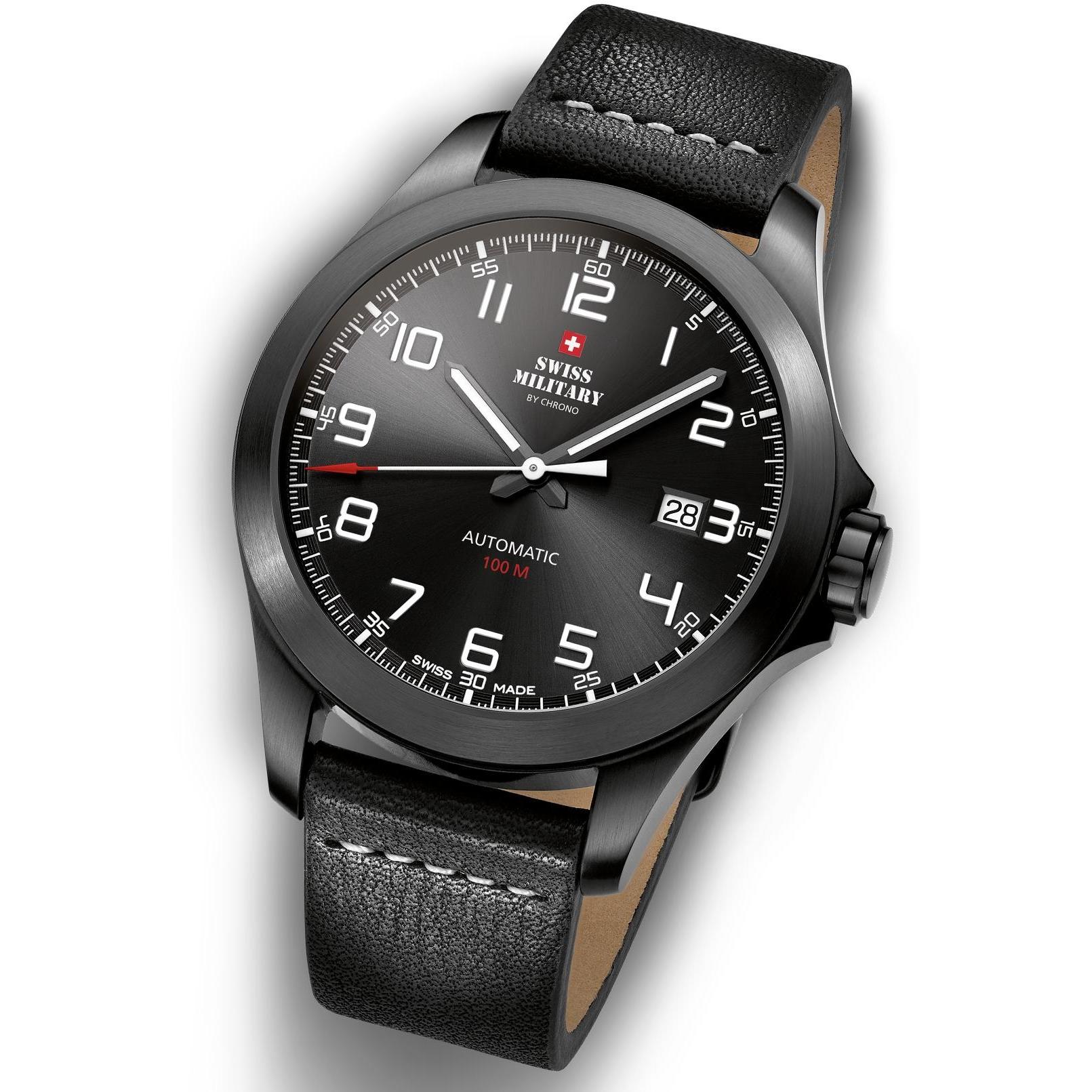 Swiss Military by Chrono SMA3407704 Swiss Military Automatic Męskie klasyczny zegarek czarny - miniatura 9