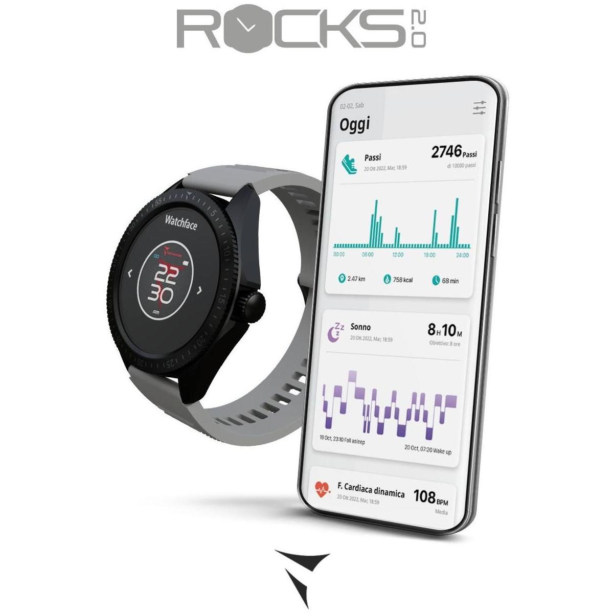 Techmade TM-ROCKS2-BKGYG zegarek czarny sportowy Rocks 20 pasek