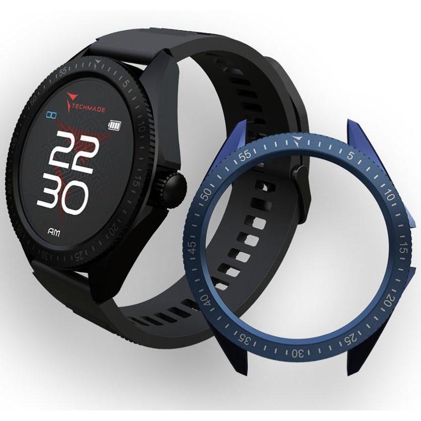 Techmade TM-ROCKS2-FBKBL Rocks 20 Czarny + Niebieski Wymienny Bezel zegarek sportowy Rocks 20