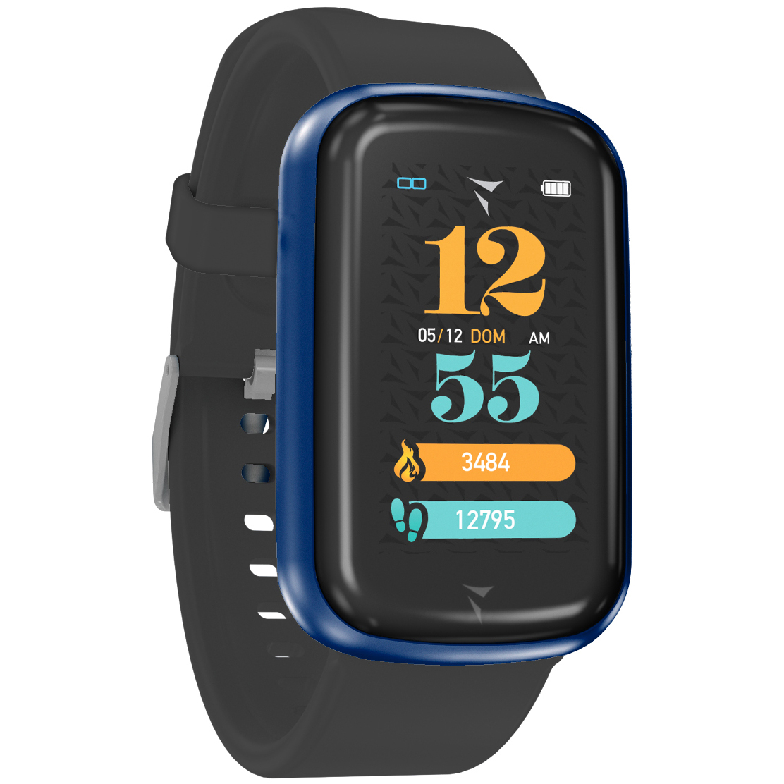Techmade TM-STEPS-BLBK Steps Smartwatch Steps Black Blue zegarek męski sportowy z tworzywa sztucznego - miniatura 3
