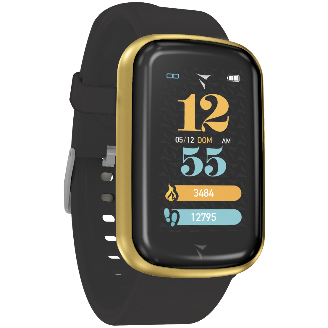 Techmade TM-STEPS-GDBK Steps Smartwatch Steps Black Gold zegarek męski sportowy z tworzywa sztucznego - miniatura 3