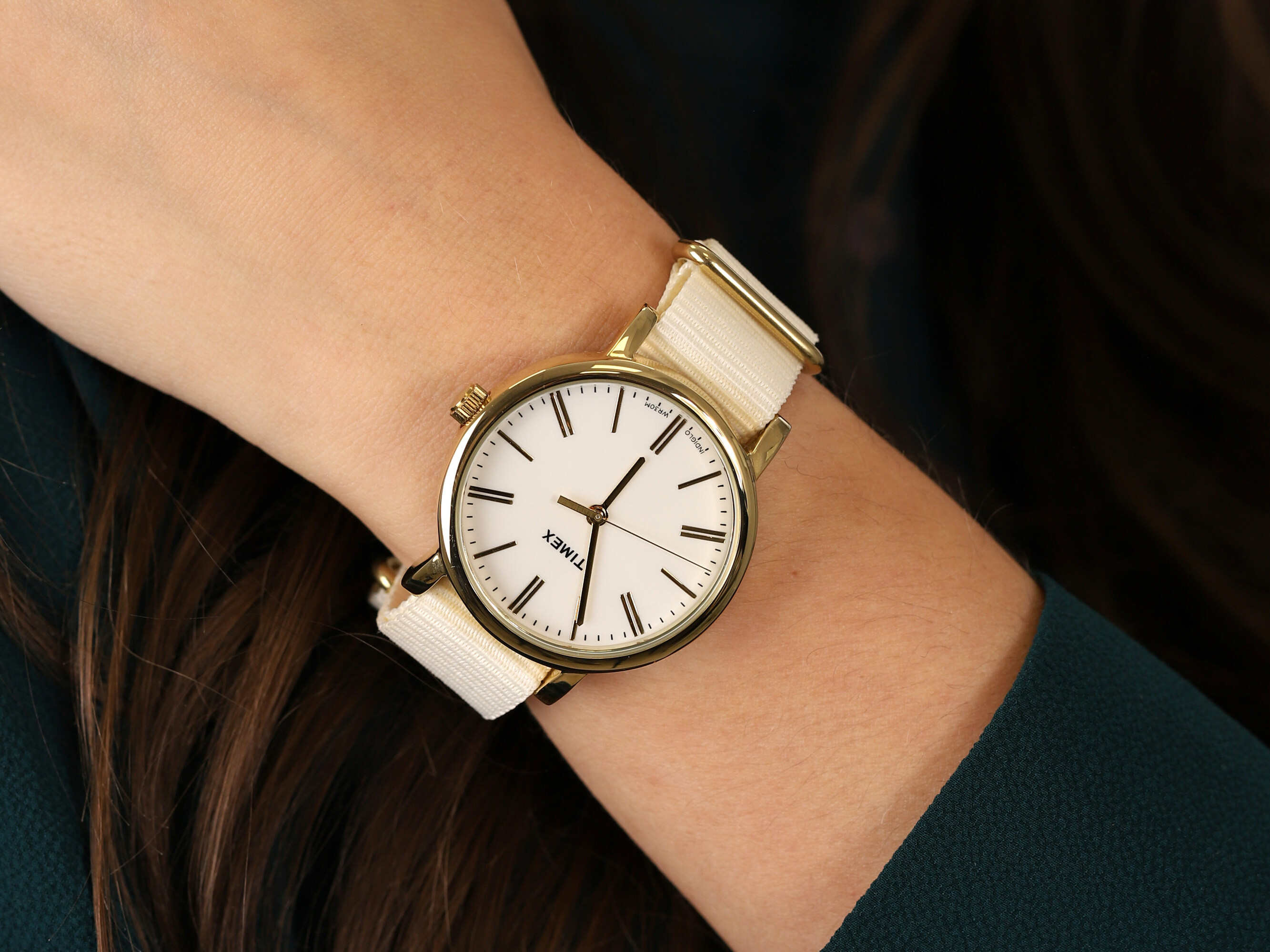 Timex TW2P88800 zegarek złoty klasyczny Originals pasek - miniatura 2