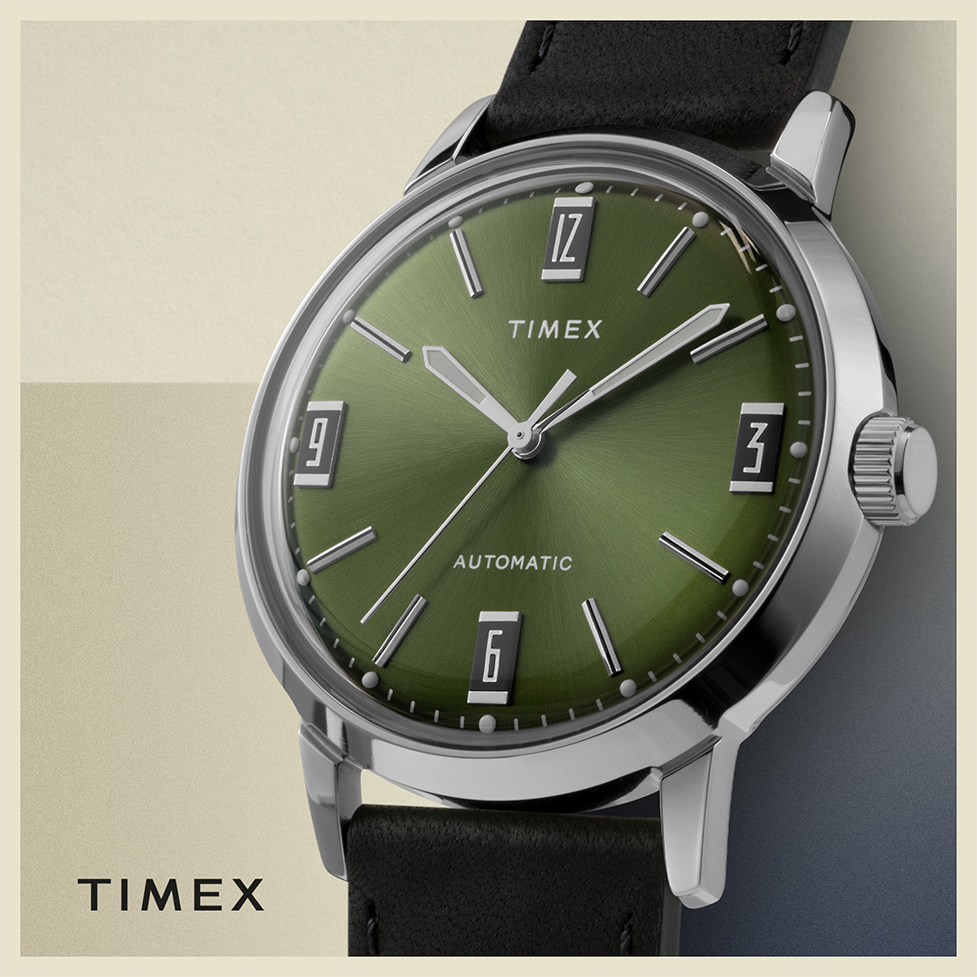 Timex TW2V44600 Marlin Automatic 40mm Leather Strap Marlin klasyczny zegarek srebrny