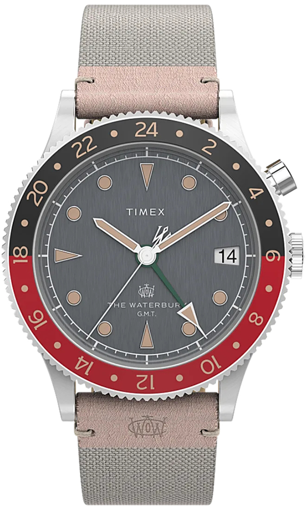 Waterbury Traditional GMT 39mm Mixed Material Strap Timex TW2V74100 