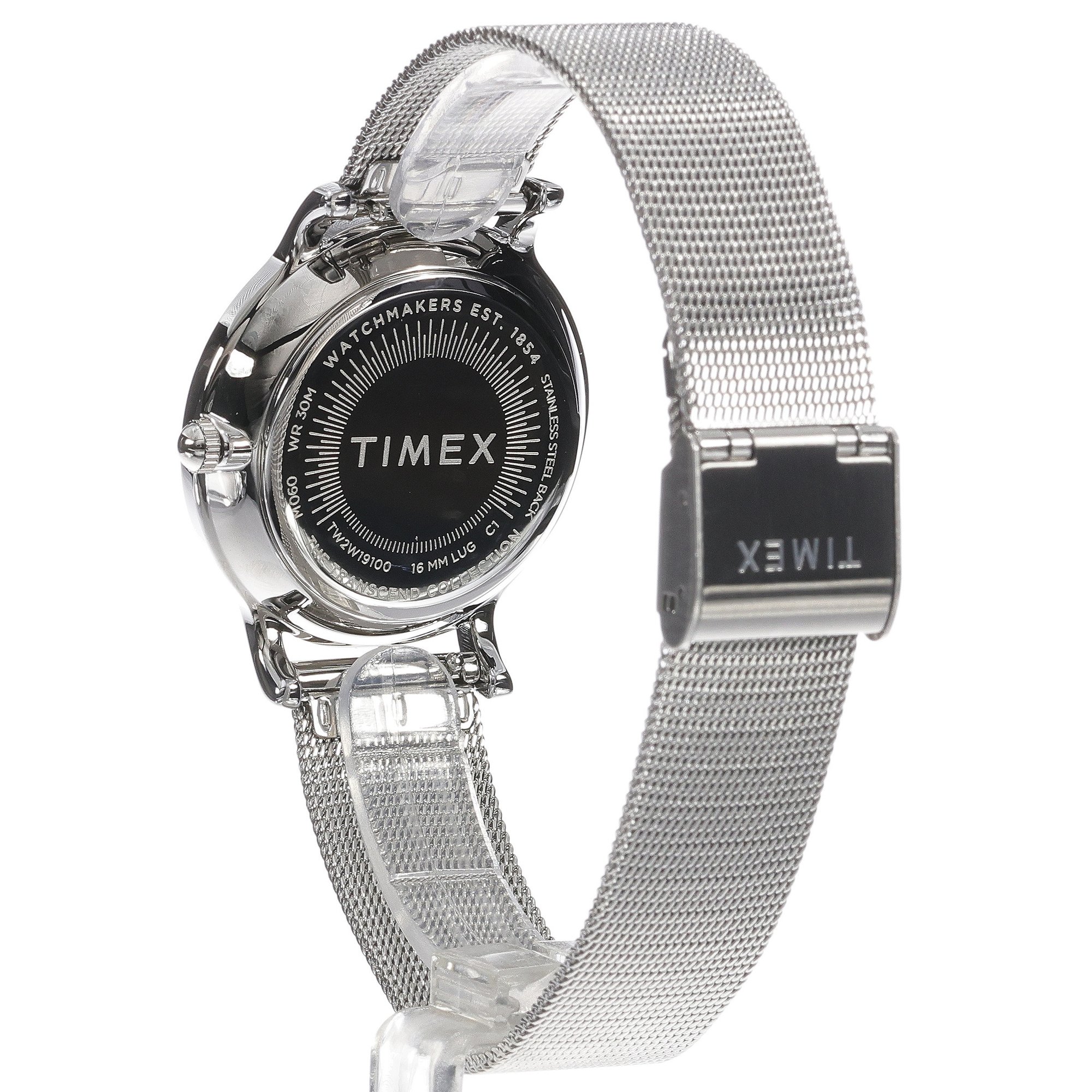 Timex TW2W19100 Transcend 34mm Mesh Transcend klasyczny zegarek srebrny - miniatura 10