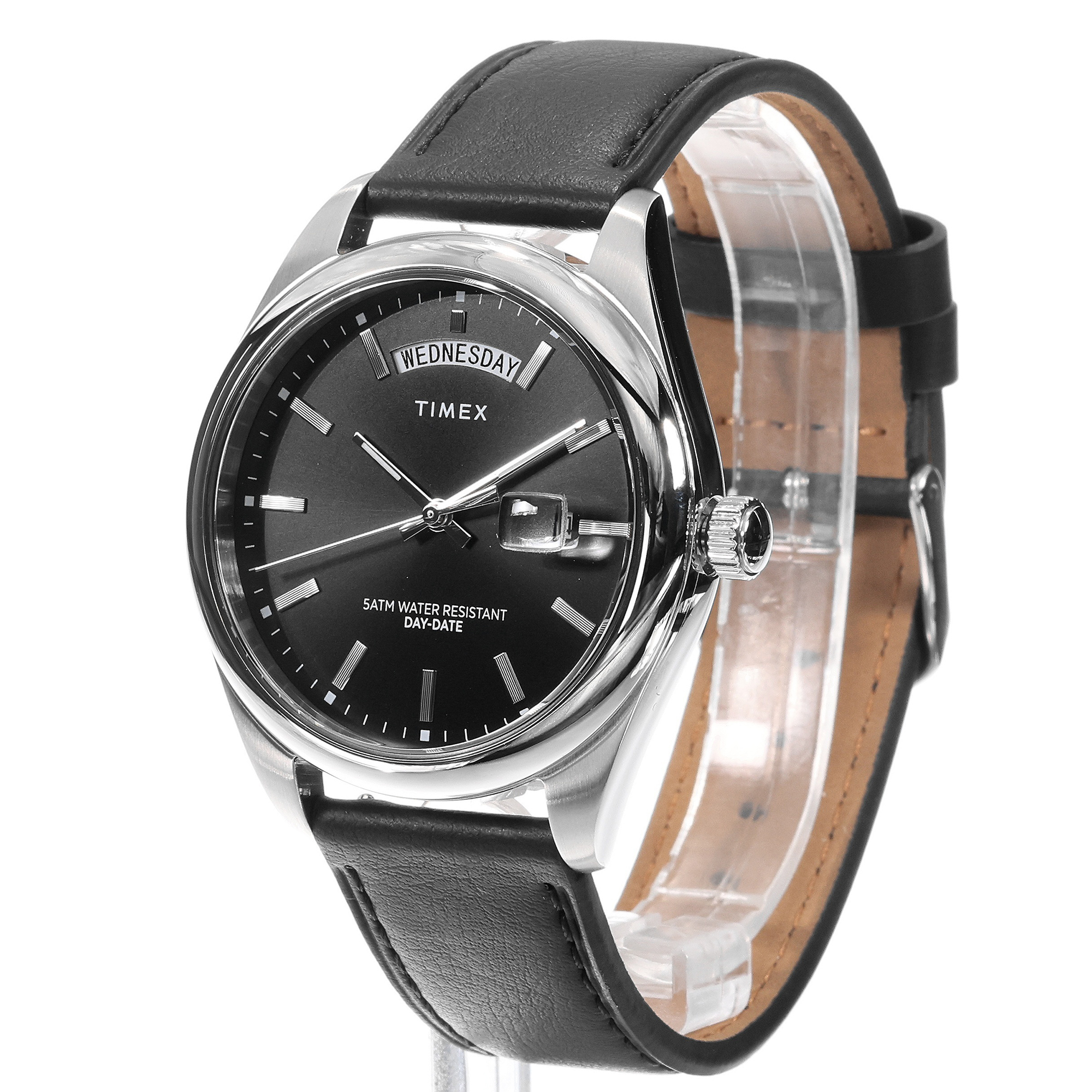 Timex TW2W57400 Legacy Eco Leather Strap Black 41mm Legacy klasyczny zegarek srebrny