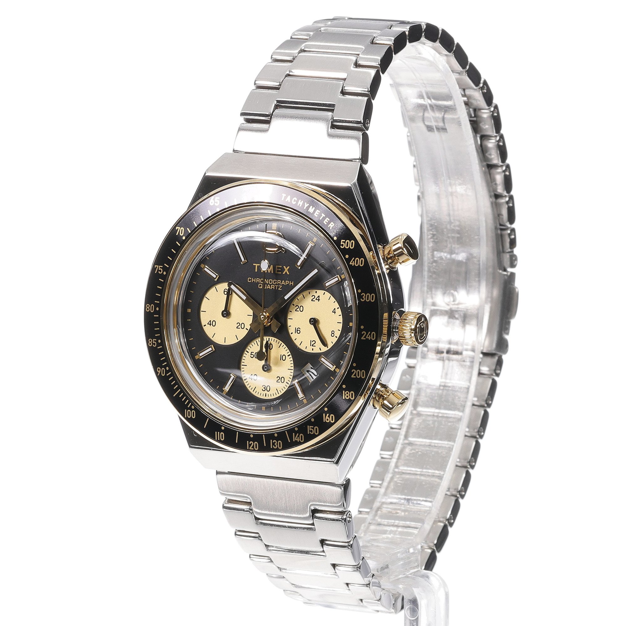 Timex TW2W64200 Q Timex Chronograph 40mm Stainless Steel Bracelet Q Timex Reissue sportowy zegarek srebrny - miniatura 11