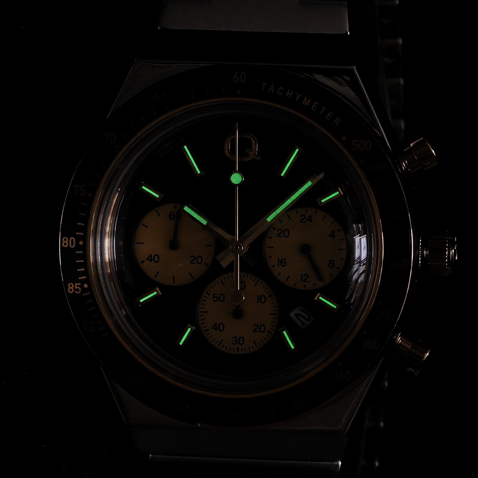 Timex TW2W64200 Q Timex Chronograph 40mm Stainless Steel Bracelet Q Timex Reissue sportowy zegarek srebrny - miniatura 12