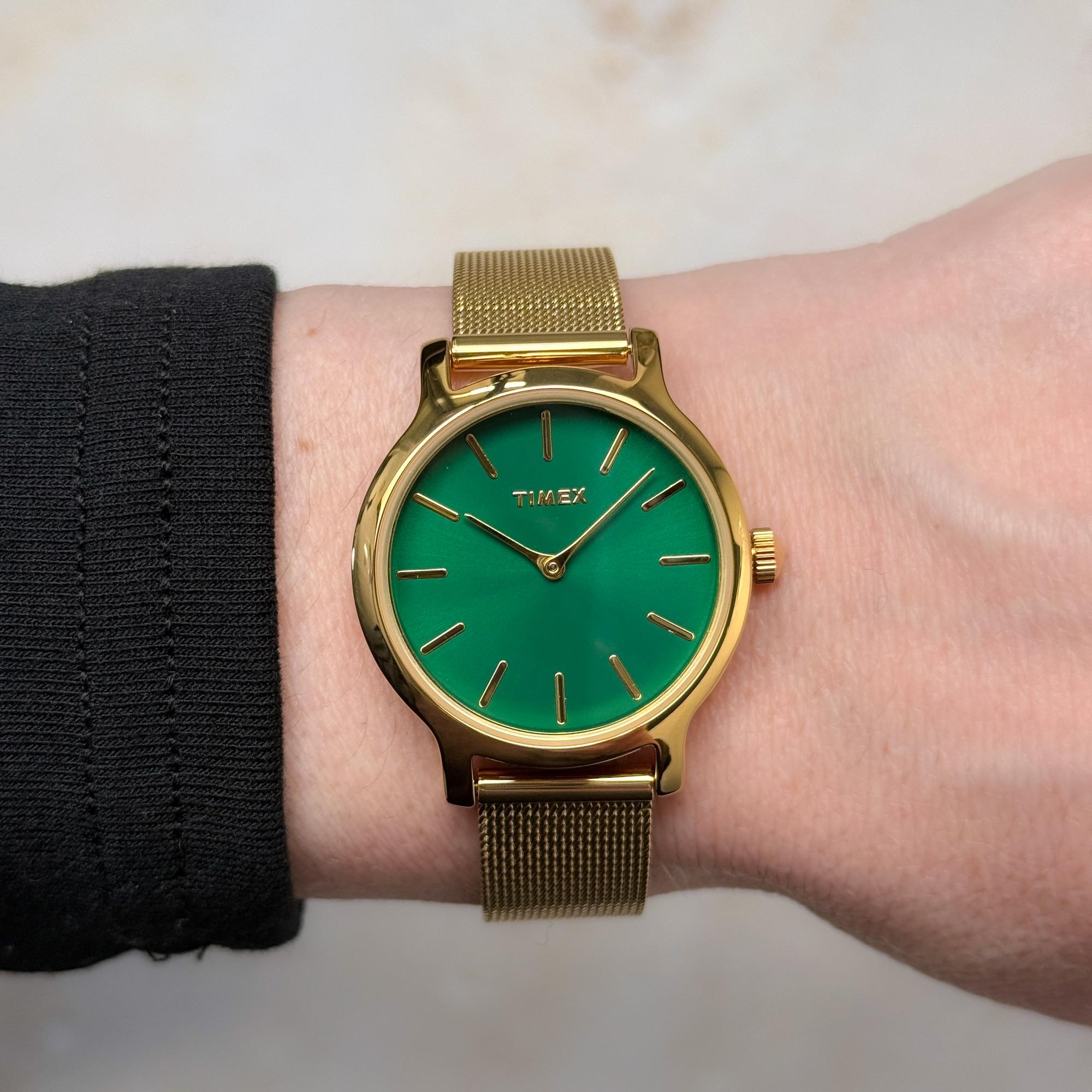 Timex TW2W87300 Transcend 31mm Transcend klasyczny zegarek złoty