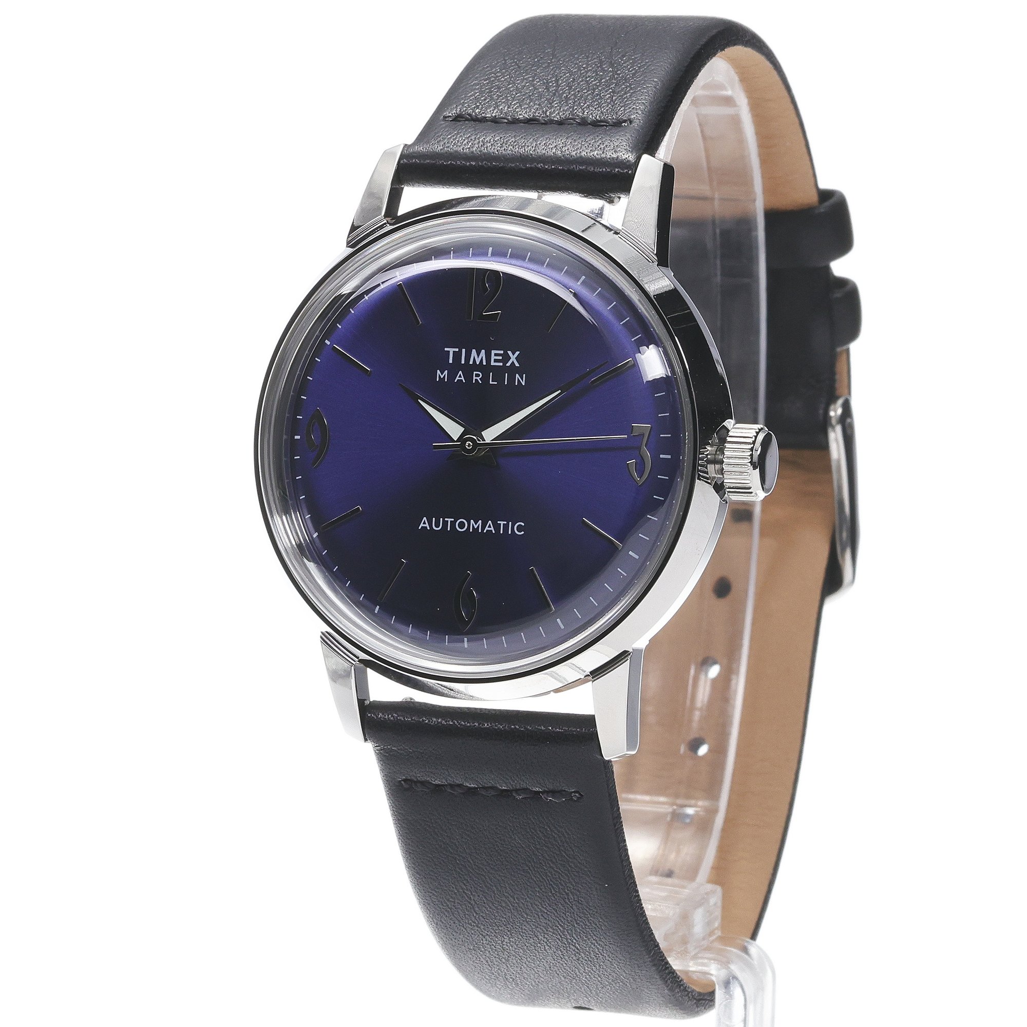 Timex TW2W93100 Marlin Automatic 40mm Leather Strap Marlin klasyczny zegarek srebrny