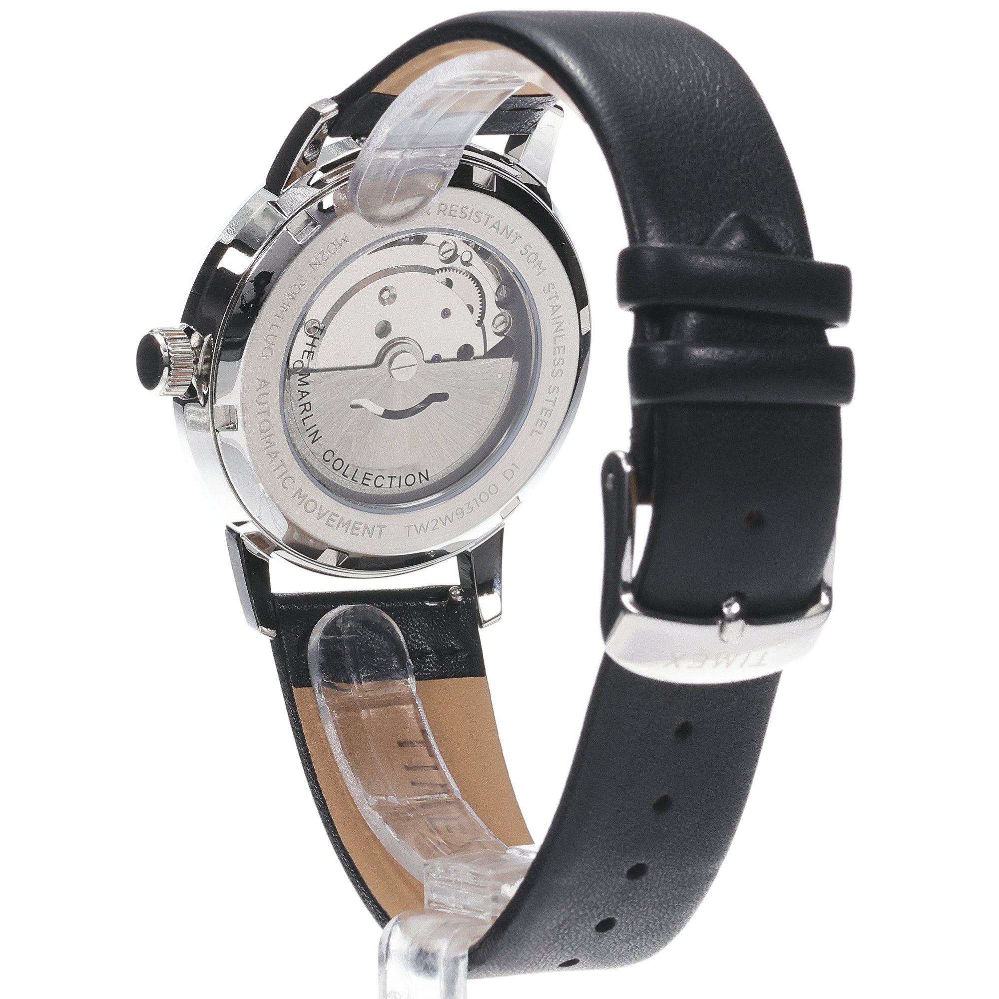 Timex TW2W93100 Marlin Marlin Automatic 40mm Leather Strap zegarek męski klasyczny akrylowe