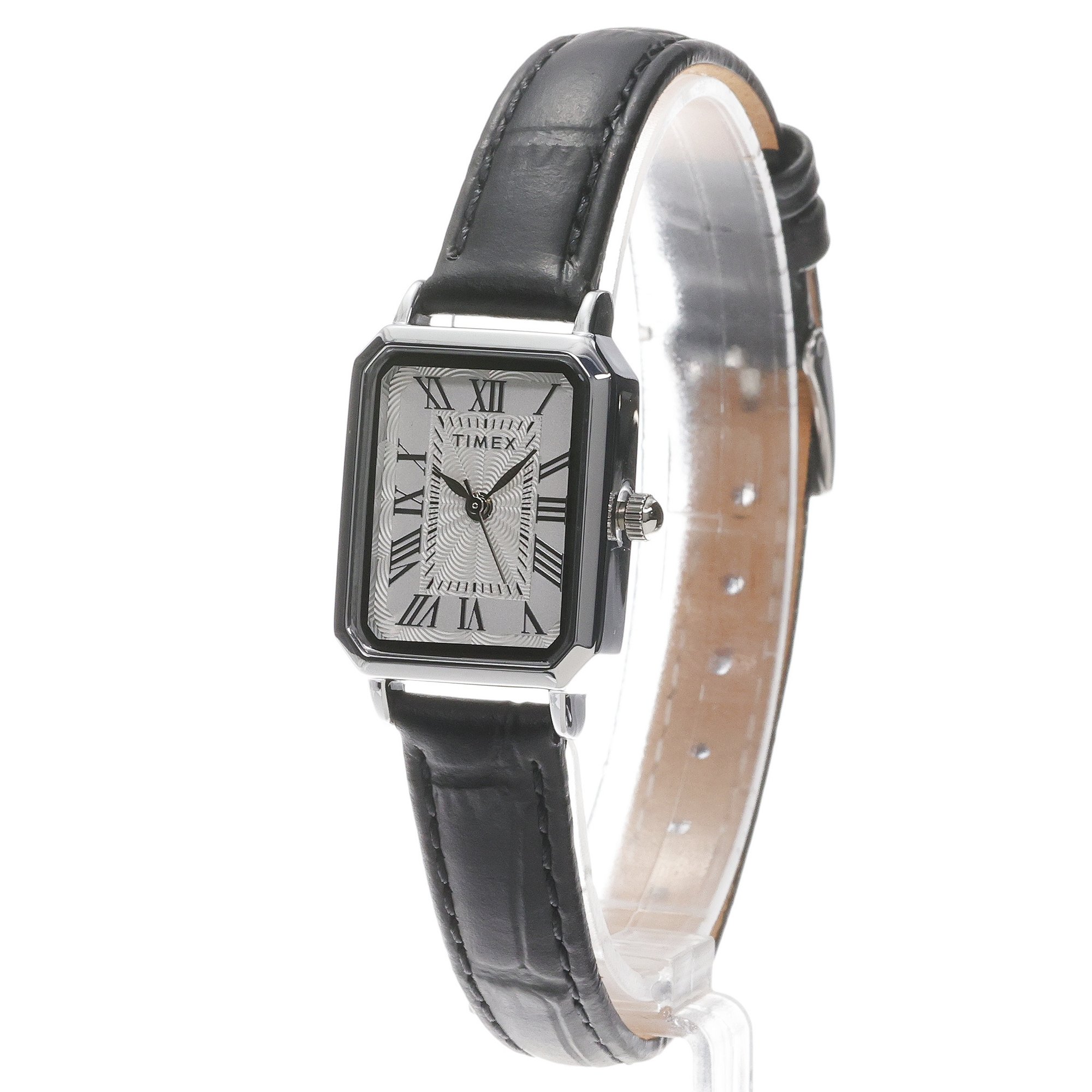 Timex TW2Y00800 Dress 21mm Leather Strap Dress zegarek srebrny