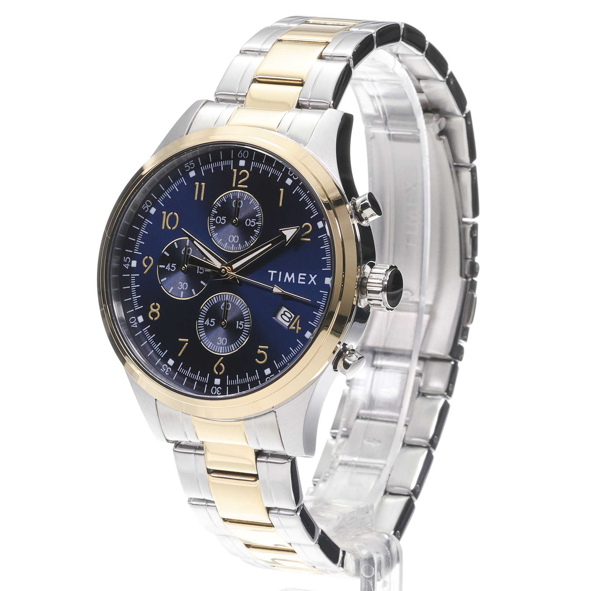 Timex TW2Y01500 Dress Chronograph 43mm Stainless Steel Bracelet Dress sportowy zegarek srebrny - miniatura 2