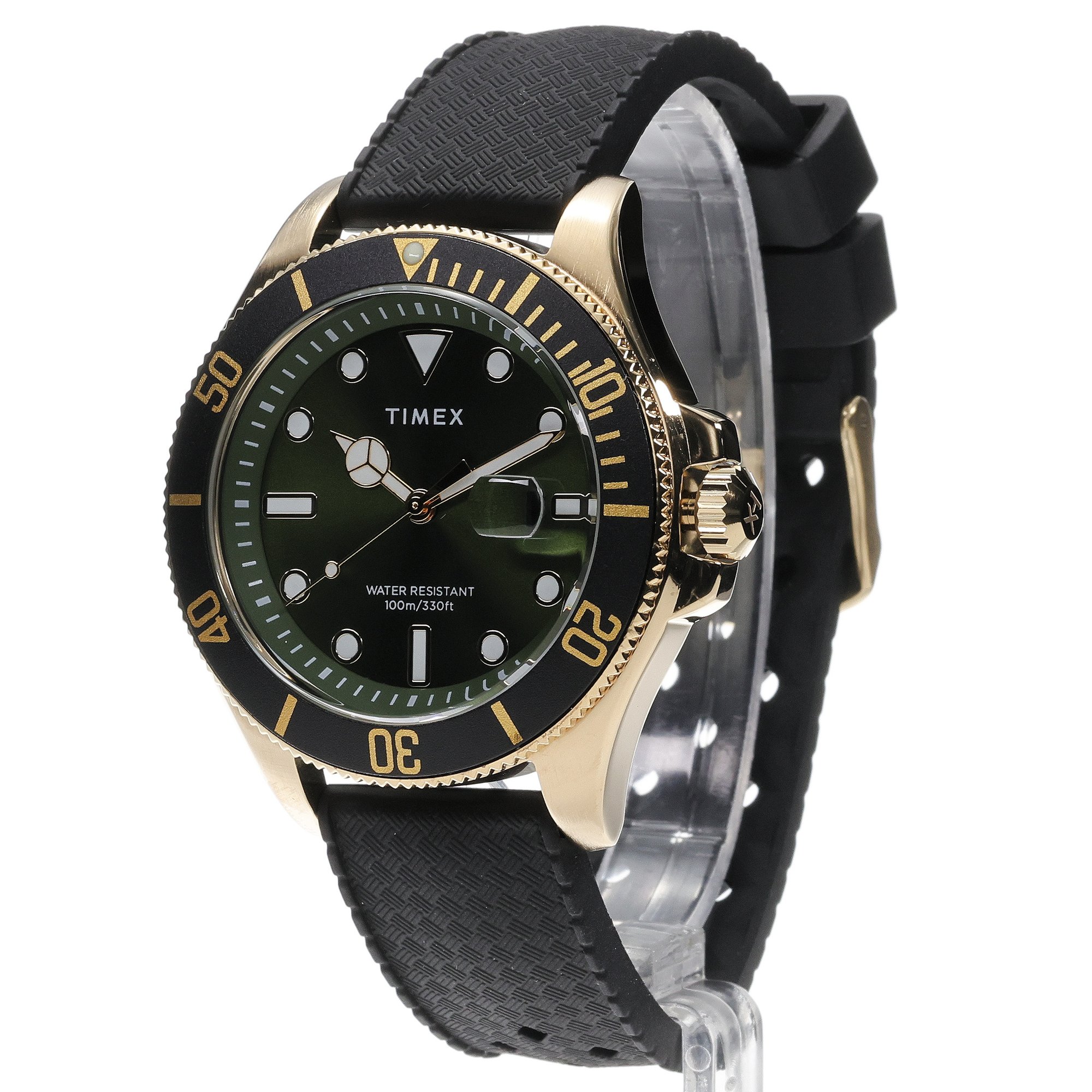 Timex TW2Y05300 Harborside Coast 44mm Synthetic Rubber Strap Harborside klasyczny zegarek złoty