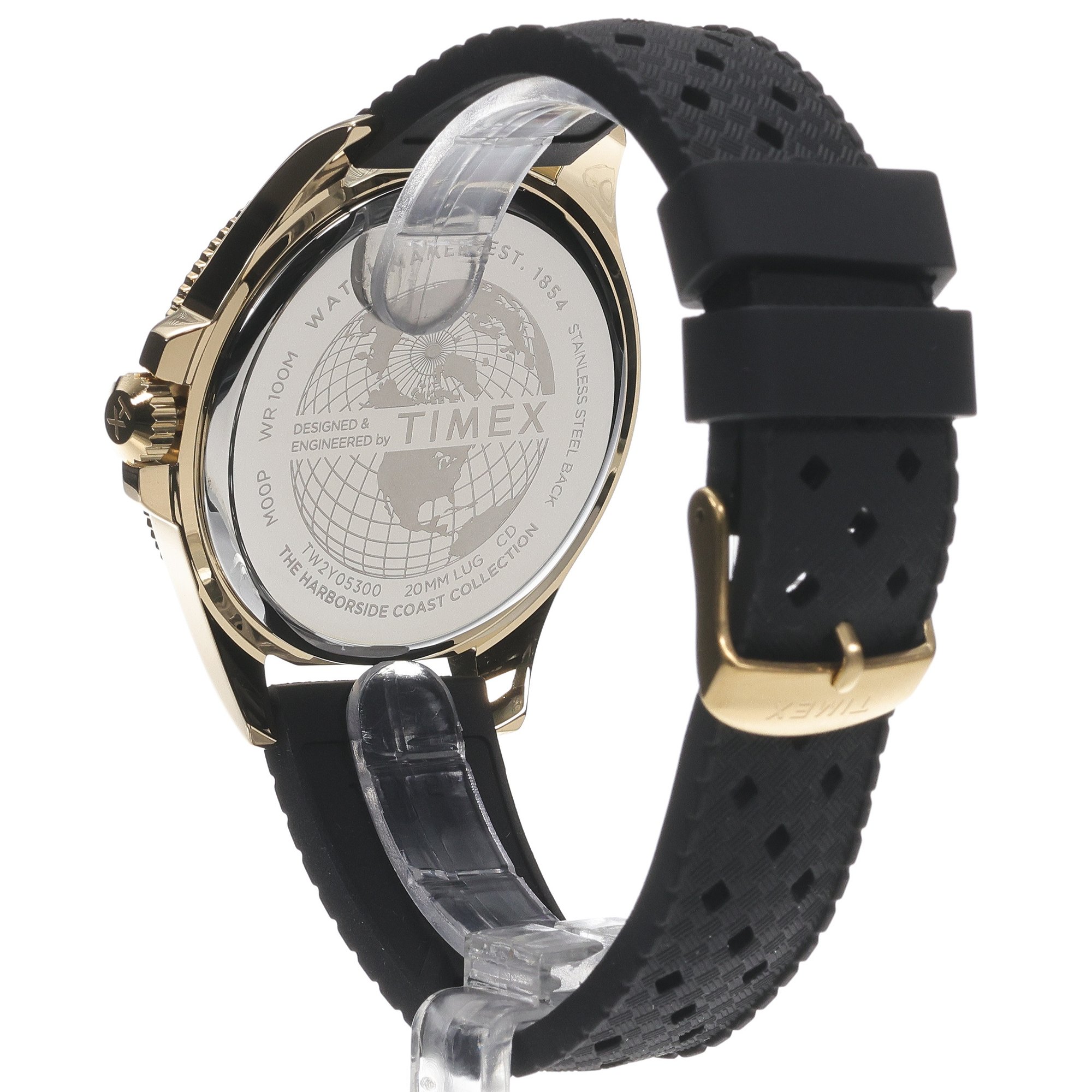 Timex TW2Y05300 Harborside Harborside Coast 44mm Synthetic Rubber Strap zegarek męski klasyczny mineralne
