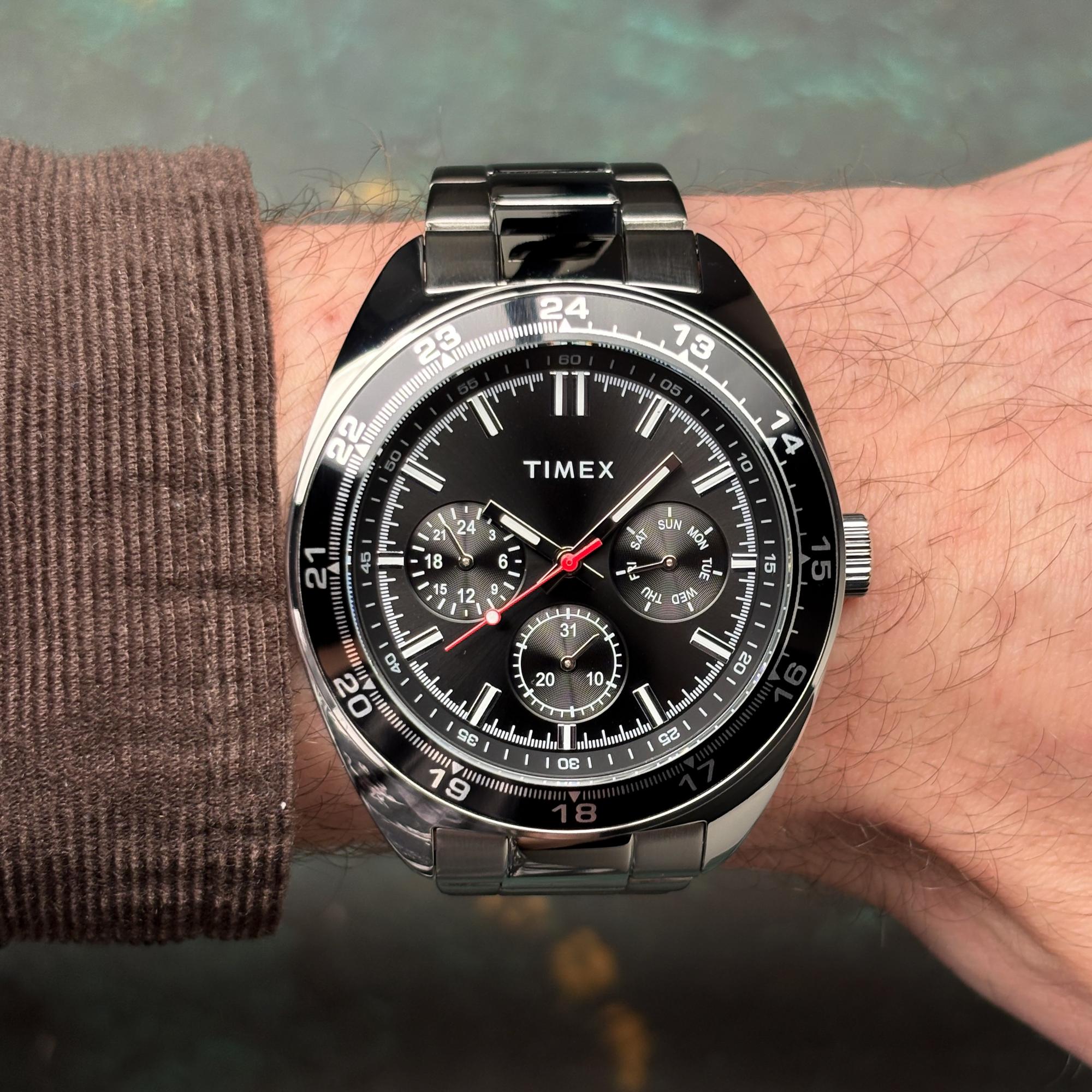 Timex TW2Y22600 Weston 45mm Stainless Steel Bracelet Watch Klasyczne klasyczny zegarek srebrny