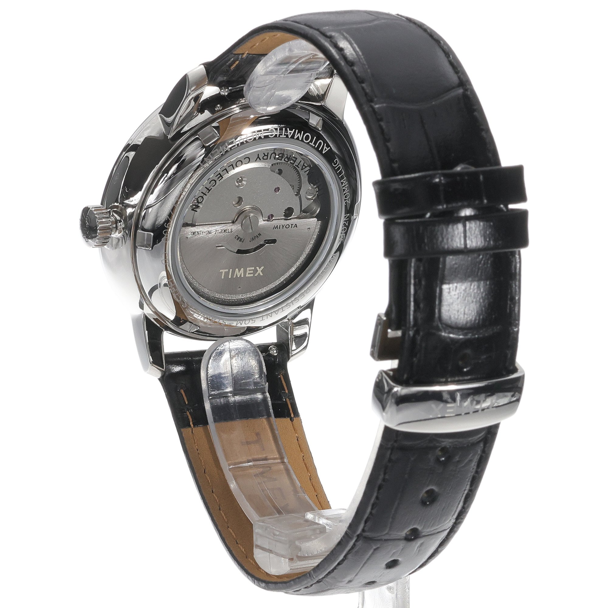 Timex TW2Y22900 Waterbury Waterbury Metropolitan Automatic 41mm Leather Strap zegarek męski klasyczny mineralne