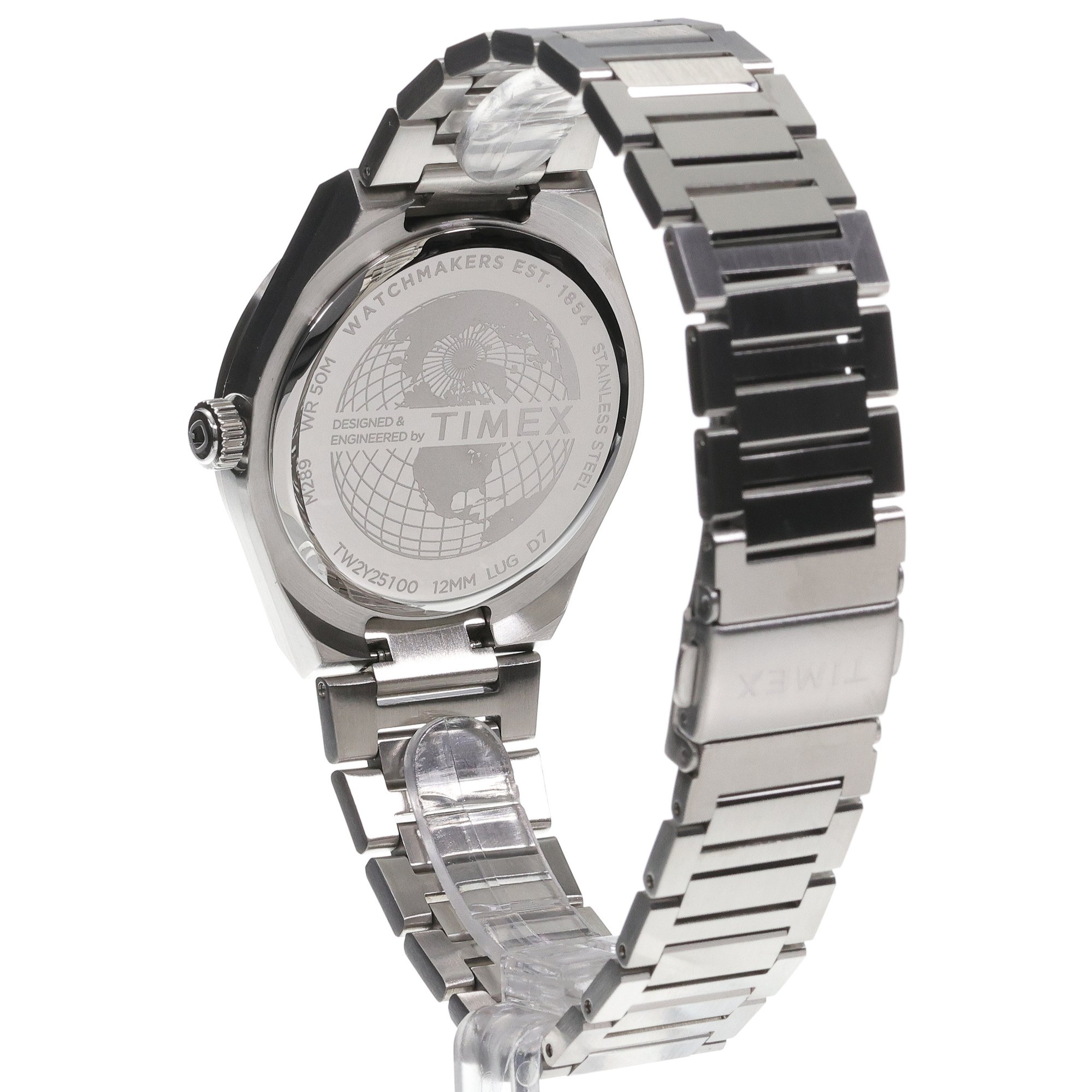 Timex TW2Y25100 Timex Q Timex Continental Day and Date 39mm Stainless Steel Bracelet Watch zegarek męski klasyczny mineralne