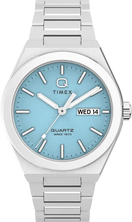 Timex TW2Y35200 Q Timex Continental Day and Date 39mm Stainless Steel Bracelet Watch - zdjęcie 1