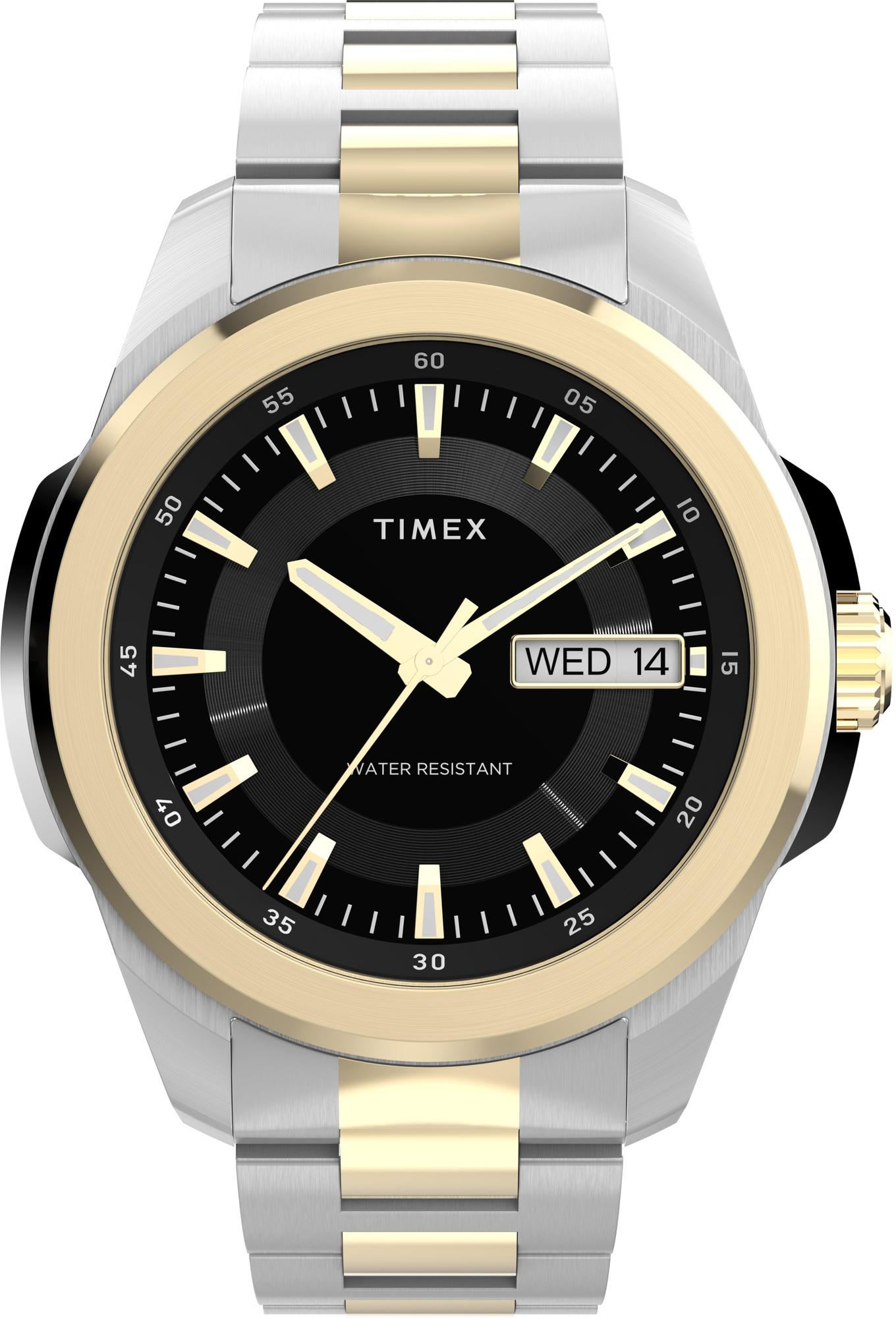 Timex TW2Y35300 Essex Day and Date 45mm Stainless Steel Bracelet Watch