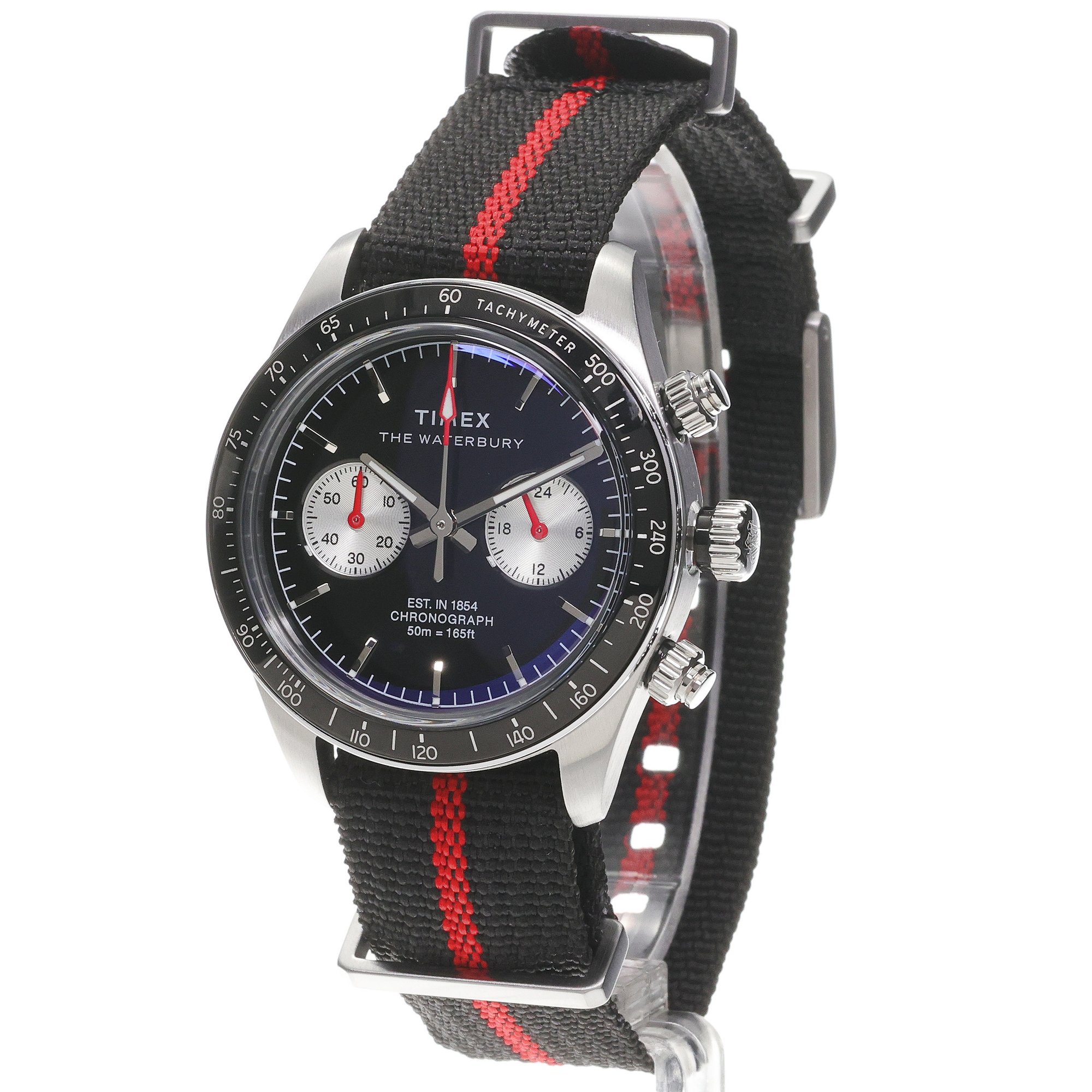 Timex TW2Y38900 Waterbury Heritage Chronograph 39mm Fabric Strap Watch Waterbury klasyczny zegarek srebrny - miniatura 2