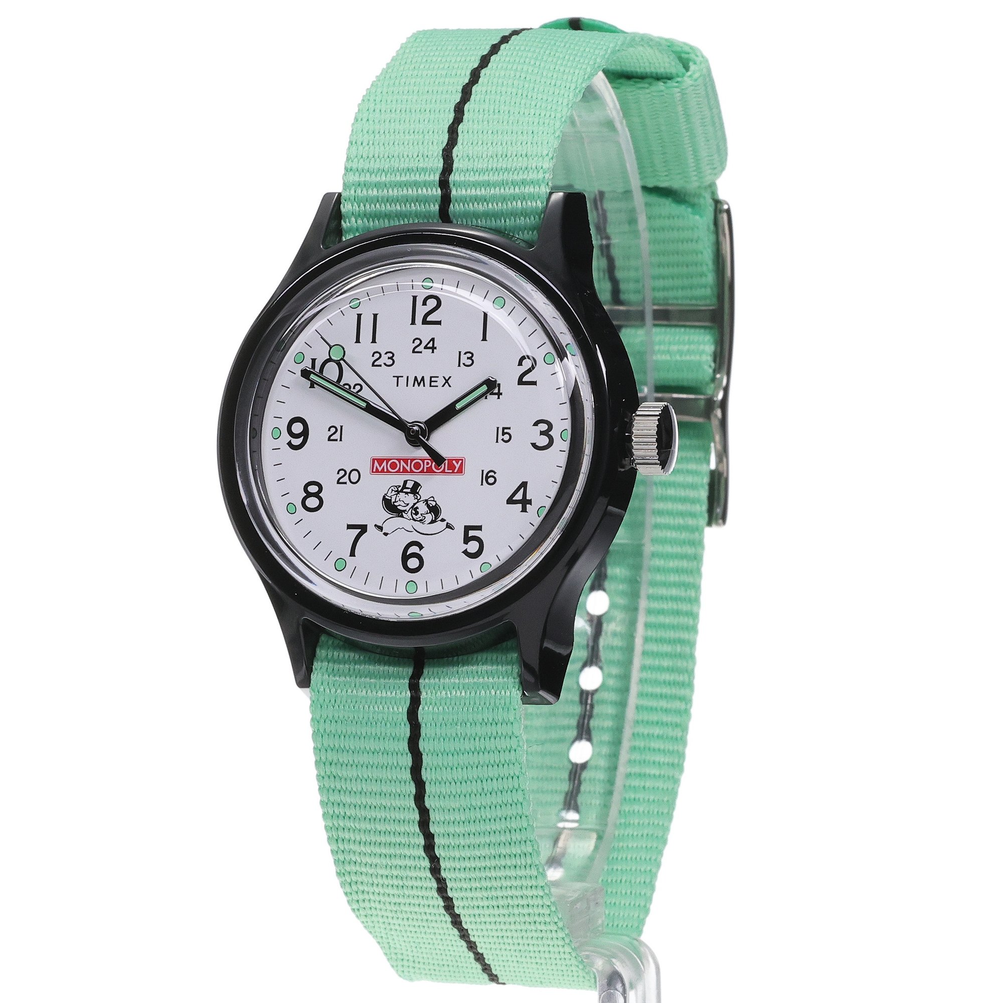 Timex TW2Y47100 Timex x Monopoly MK1 36mm Fabric Strap Watch Lab Collab klasyczny zegarek czarny