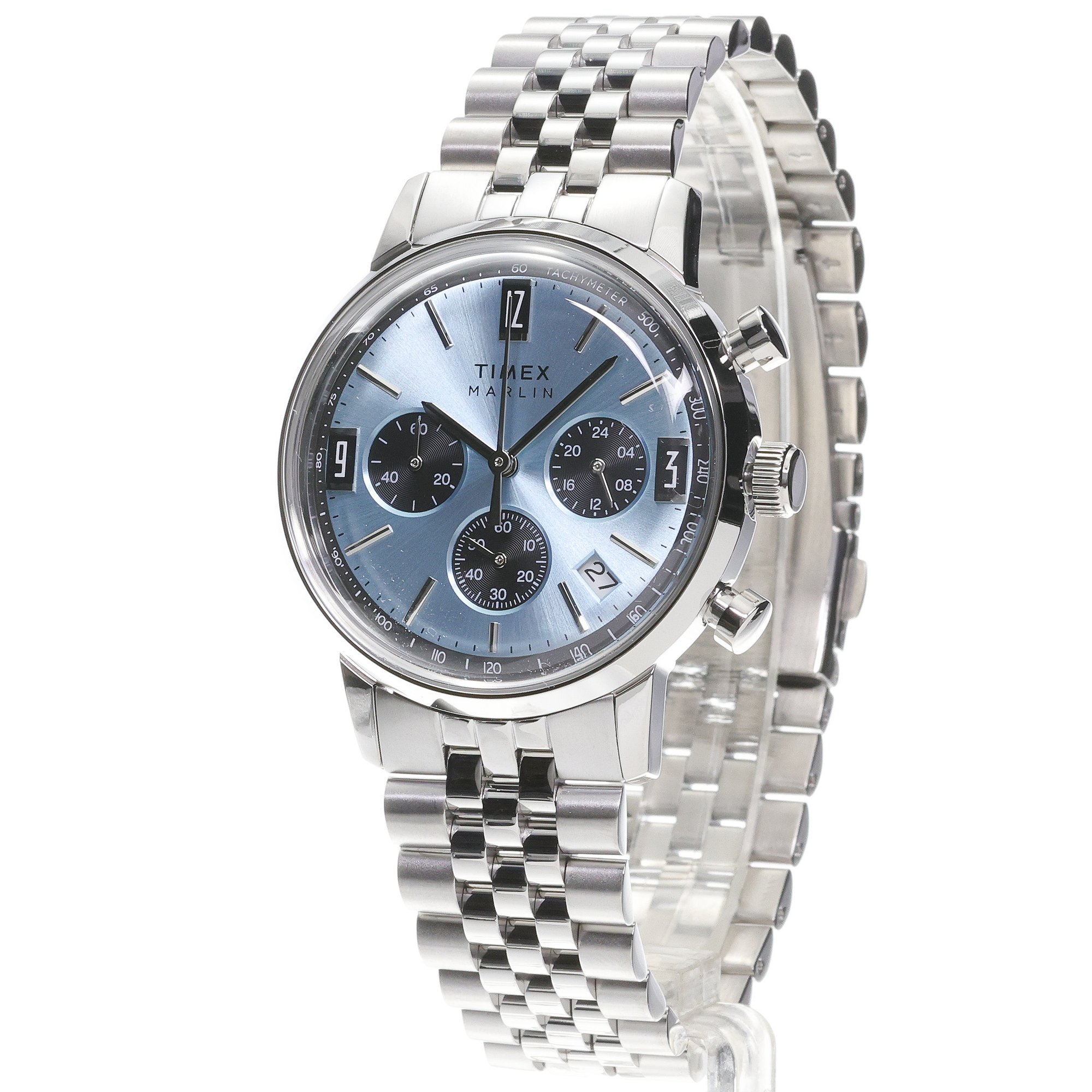 Timex TW2Y66500 Marlin Quartz Chrono 40mm Marlin sportowy zegarek srebrny - miniatura 2