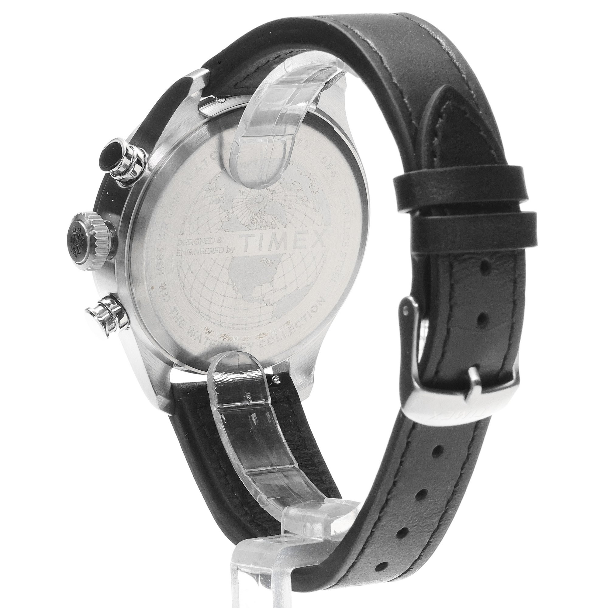 Timex TW2Y70000 Waterbury Traditional Ace Fly-Back Chronograph Waterbury sportowy zegarek srebrny