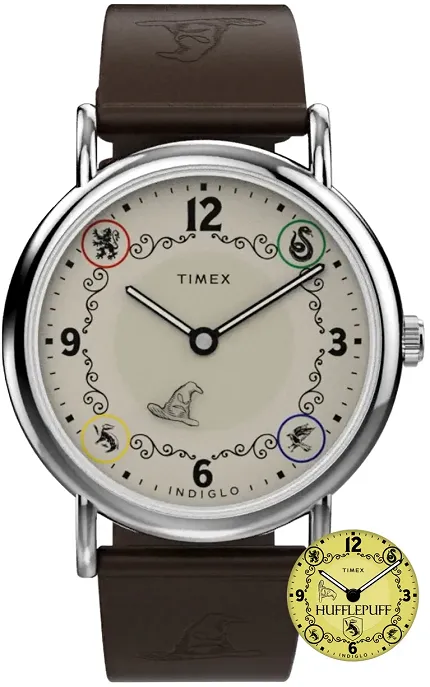 Timex TW2Y76600 Weekender Harry Potter x Timex Weekender Hufflepuff House 38mm Leather Strap Watch