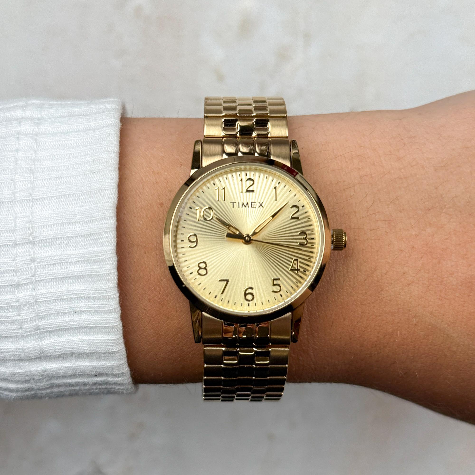 Timex TW2Y92700 zegarek złoty klasyczny Main Street bransoleta - miniatura 7